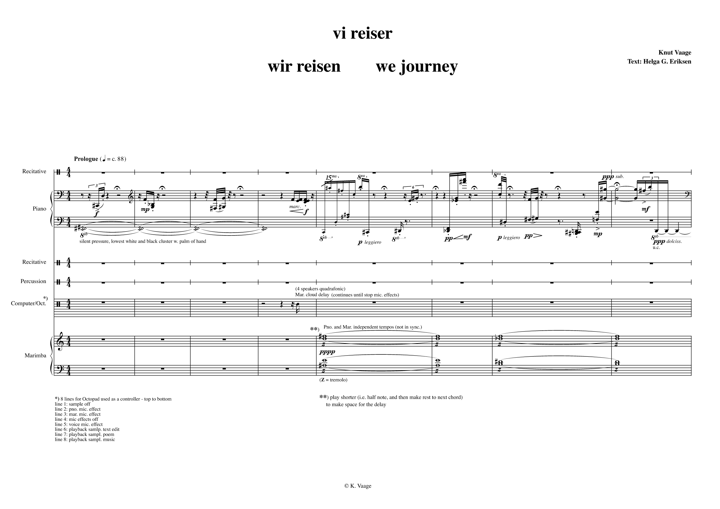 We Journey - For piano with recitation and percussion with resitation, computer and amplification - Image 2