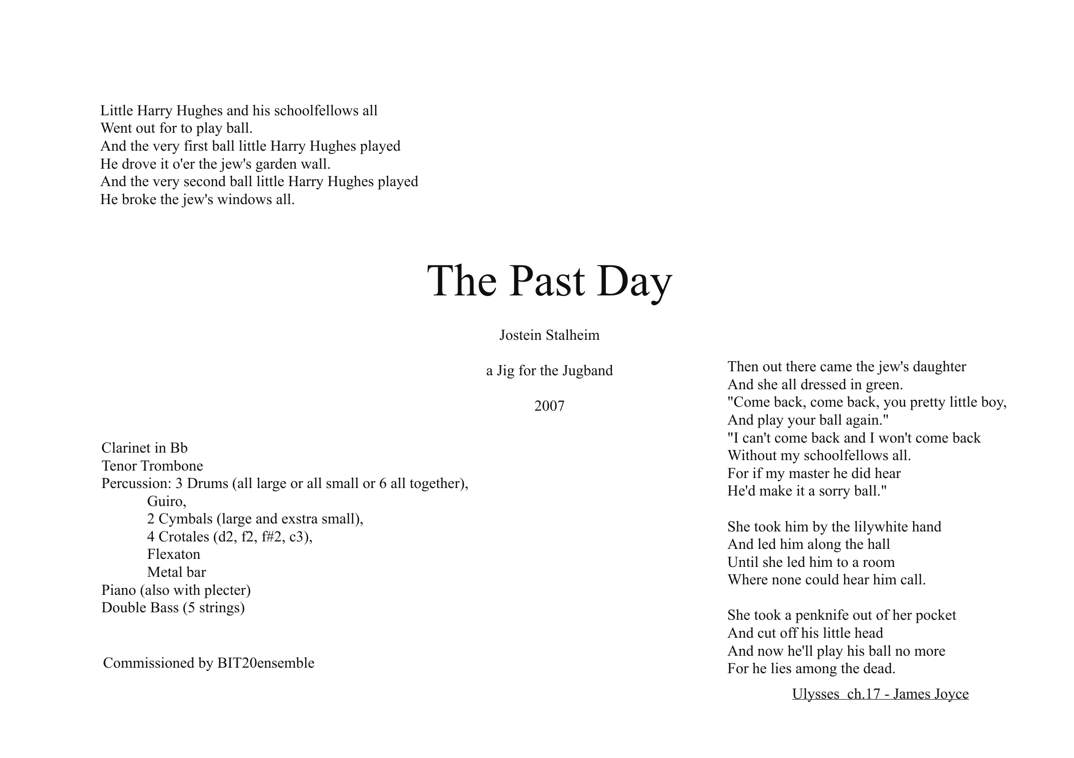 The Past Day - A Jig for the Jugband