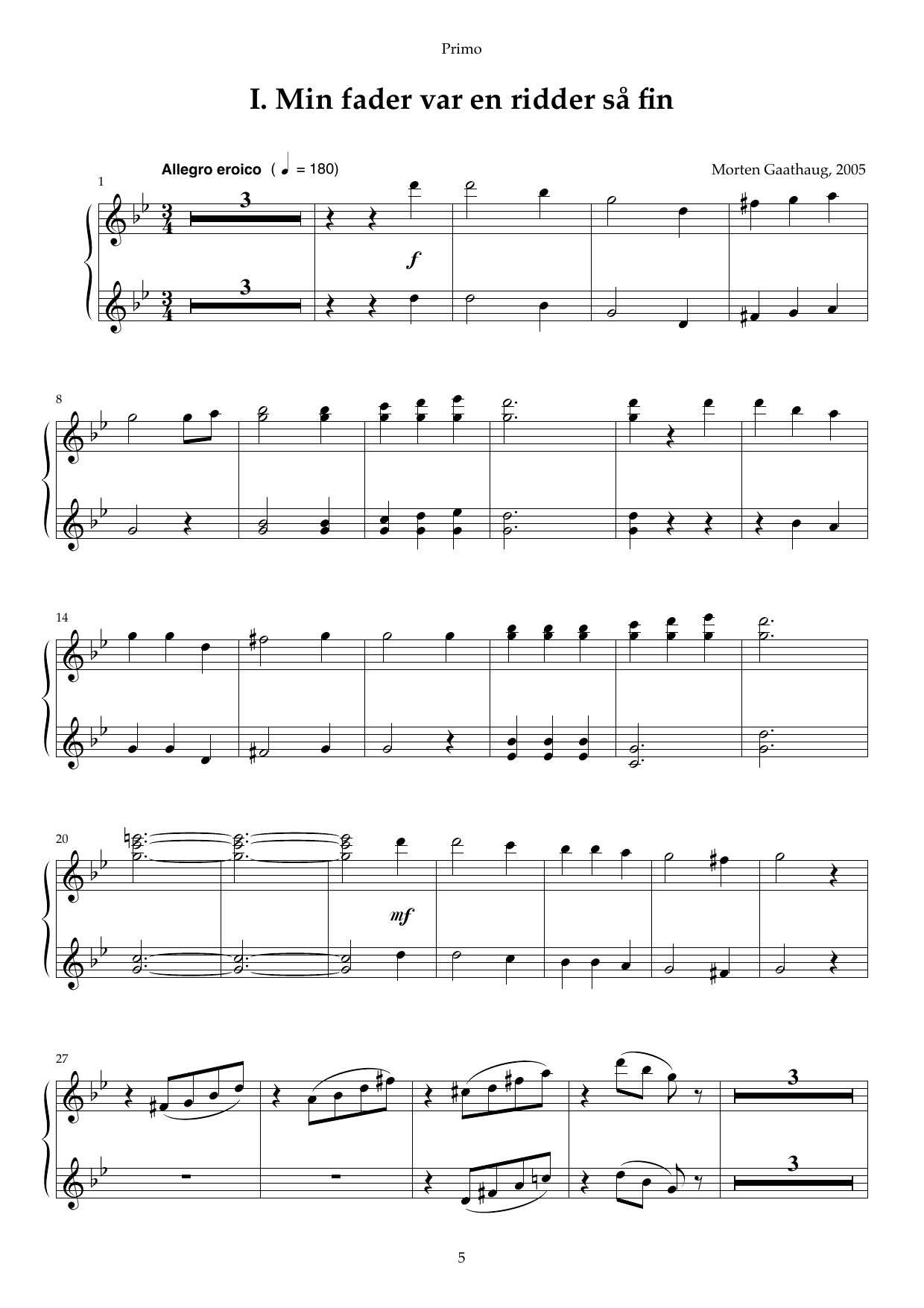 A Glitter in the Mountain - Little suite on Norwegian folk tunes : For piano duet, Op. 65 - Image 5