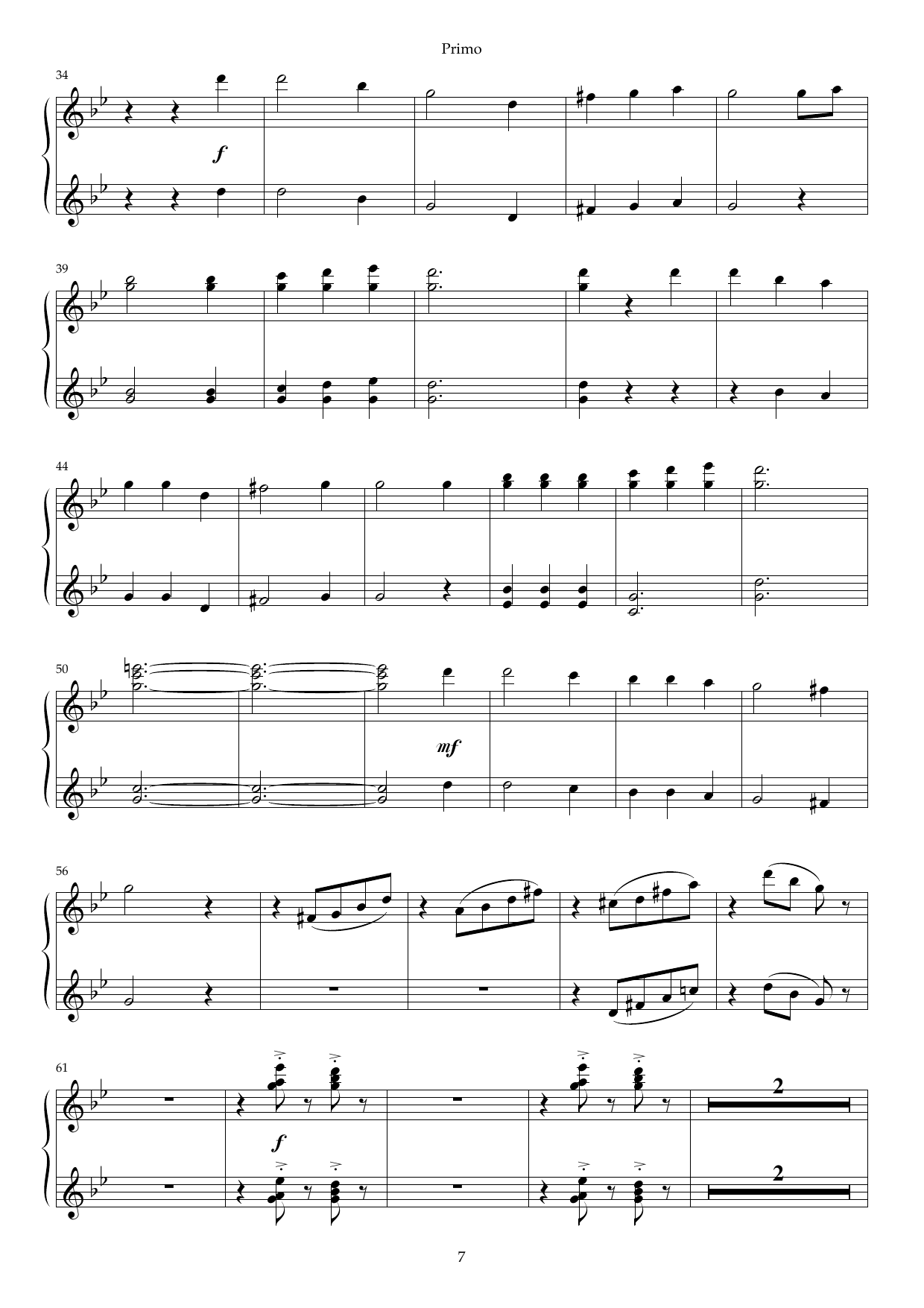 A Glitter in the Mountain - Little suite on Norwegian folk tunes : For piano duet, Op. 65 - Image 7