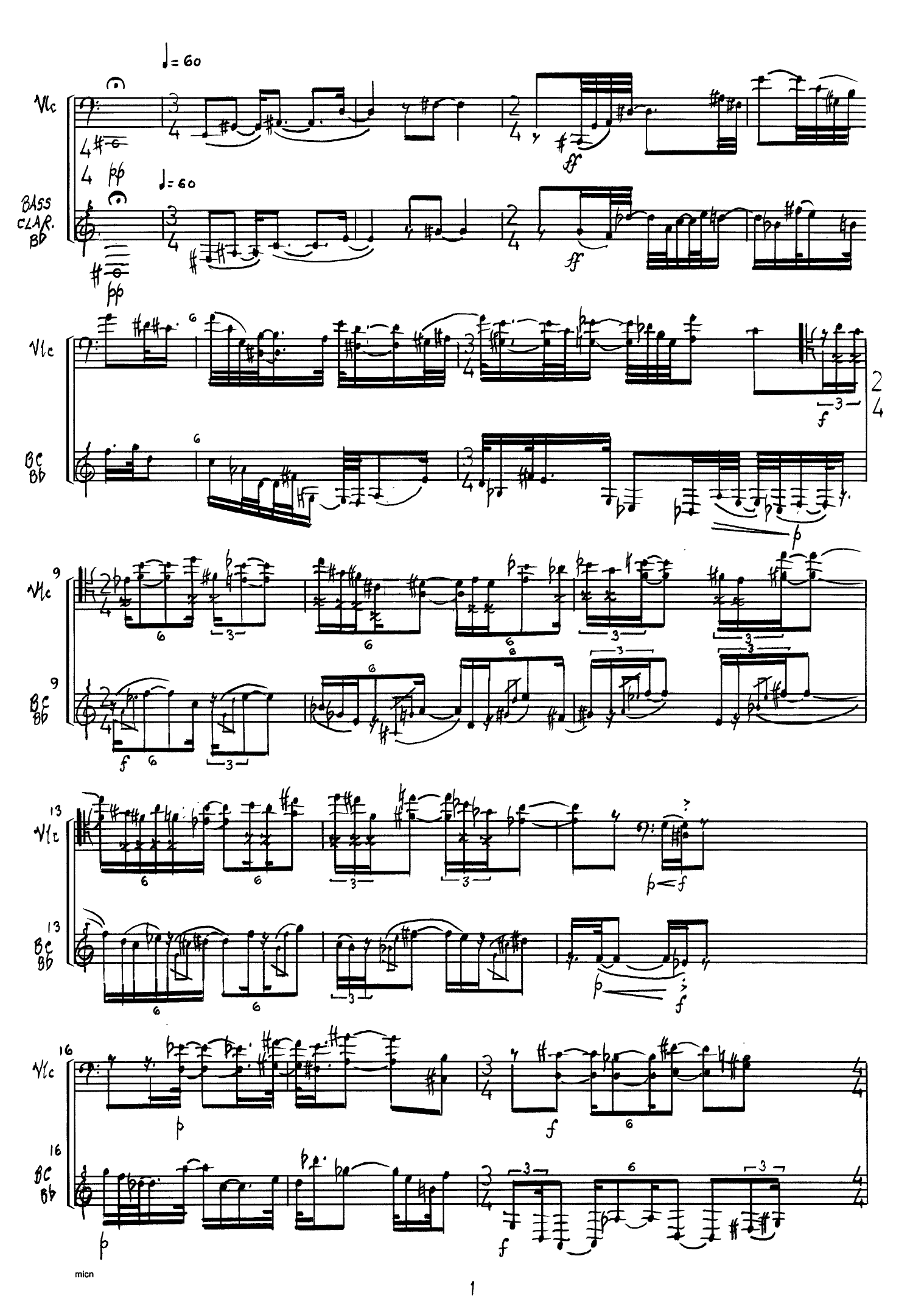 Nausea - For Bass Clarinet & ´Cello - Image 3