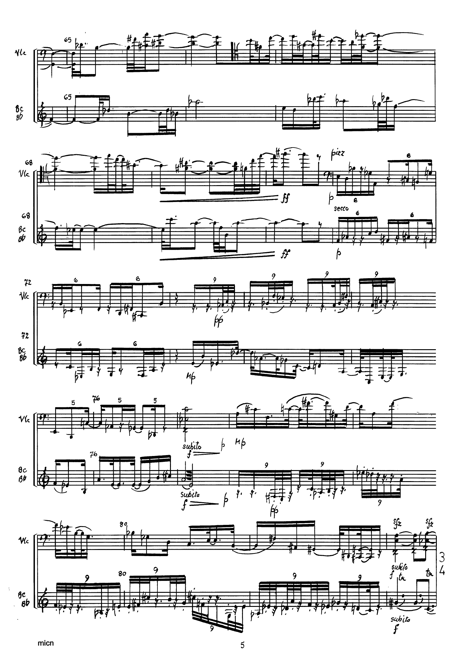Nausea - For Bass Clarinet & ´Cello - Image 7
