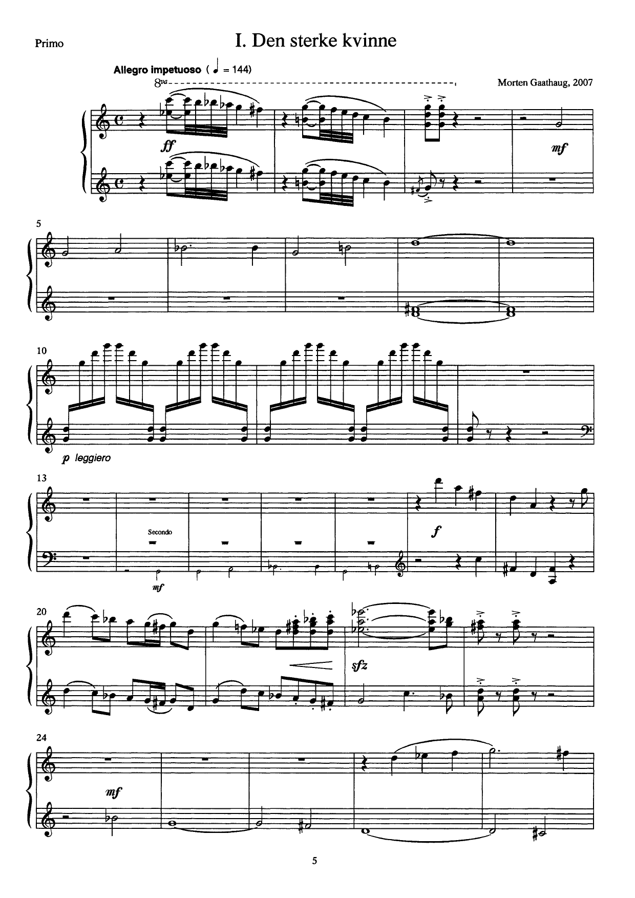 Suite No. 1 - From the Opera Lysistrata : For piano four hands, Op. 71 - Image 5