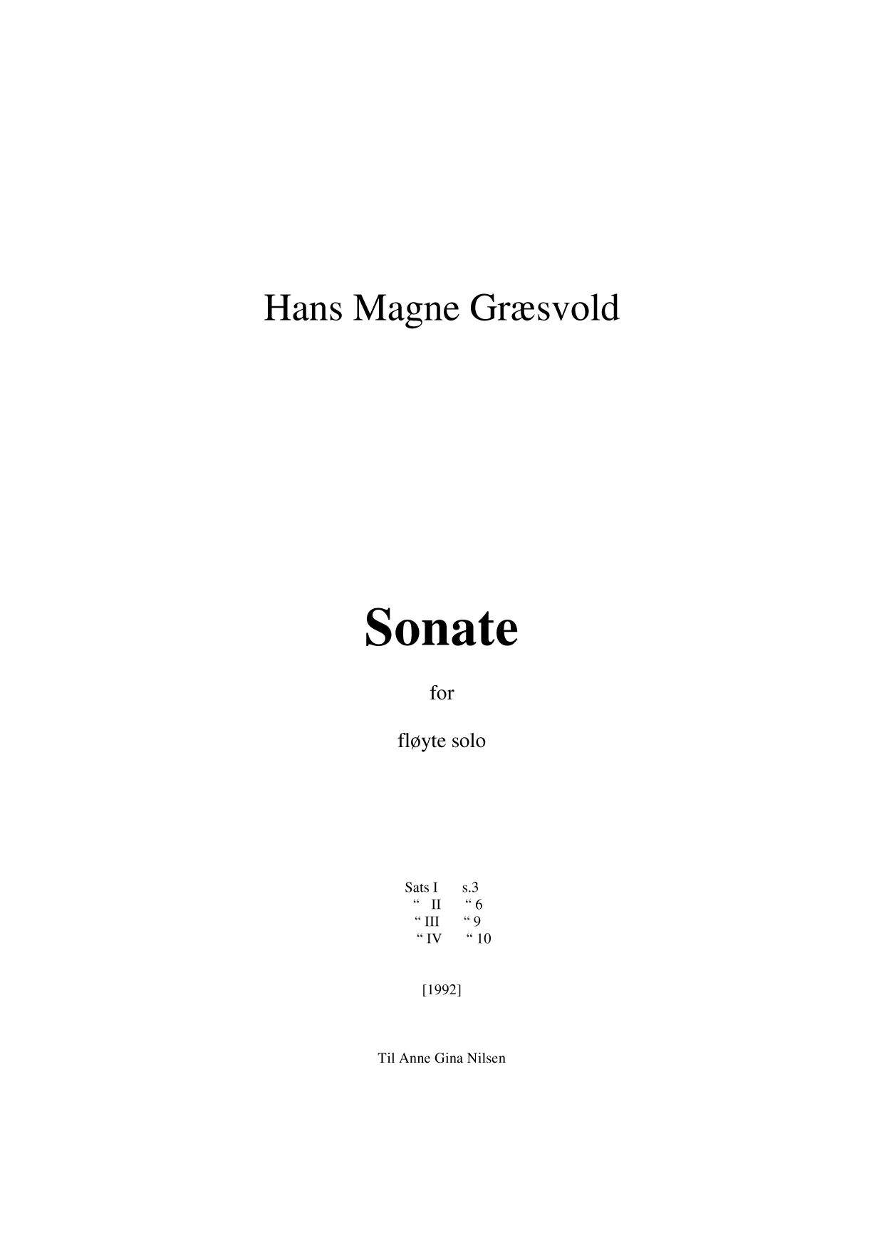 Sonata for flute solo