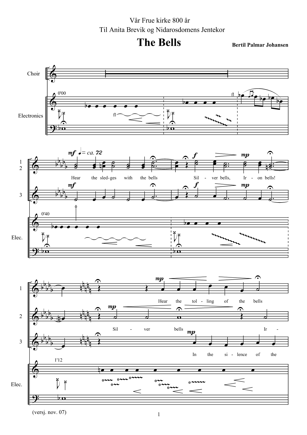 The Bells - For female choir and electronics - Bilde 5