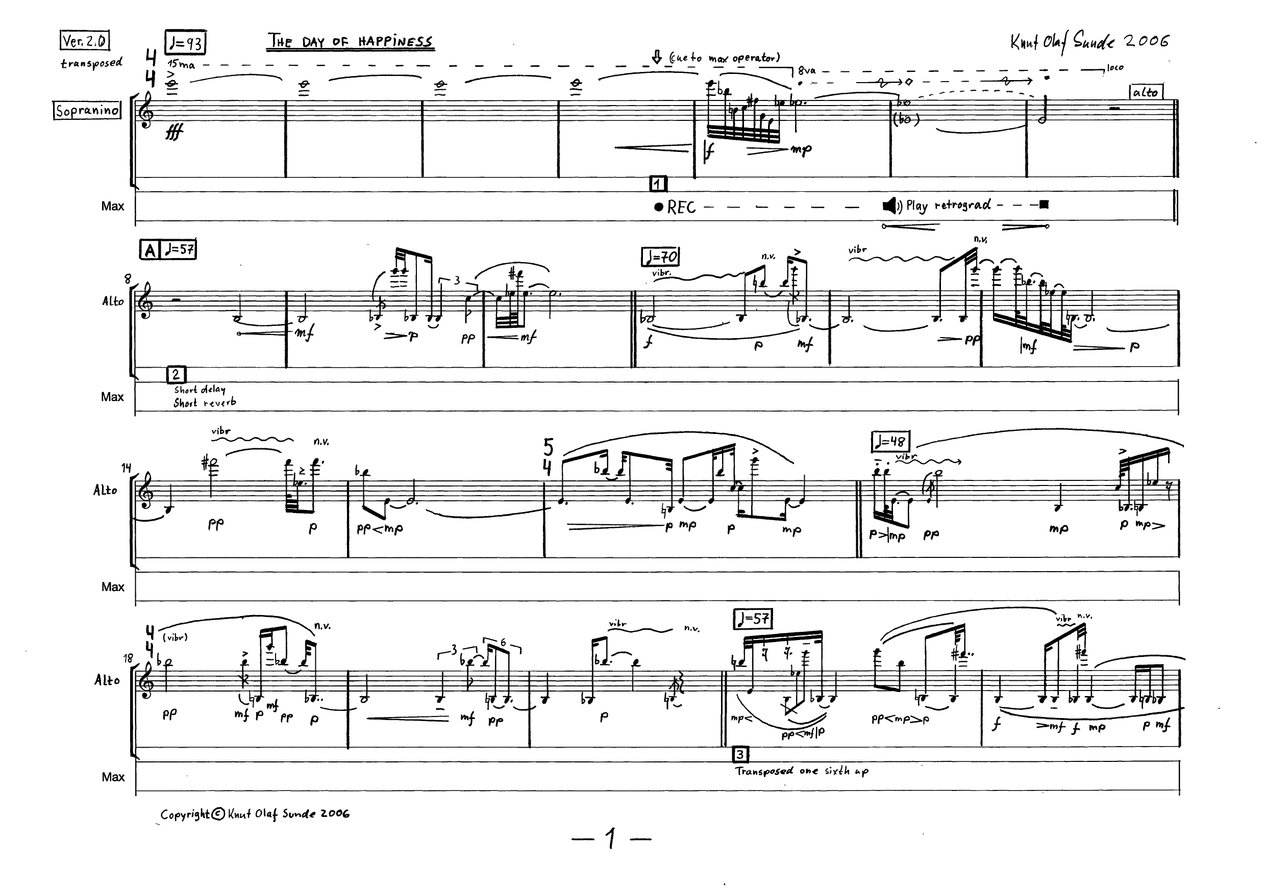The Day of Happiness - Saxophone solo and live electronics - Image 3