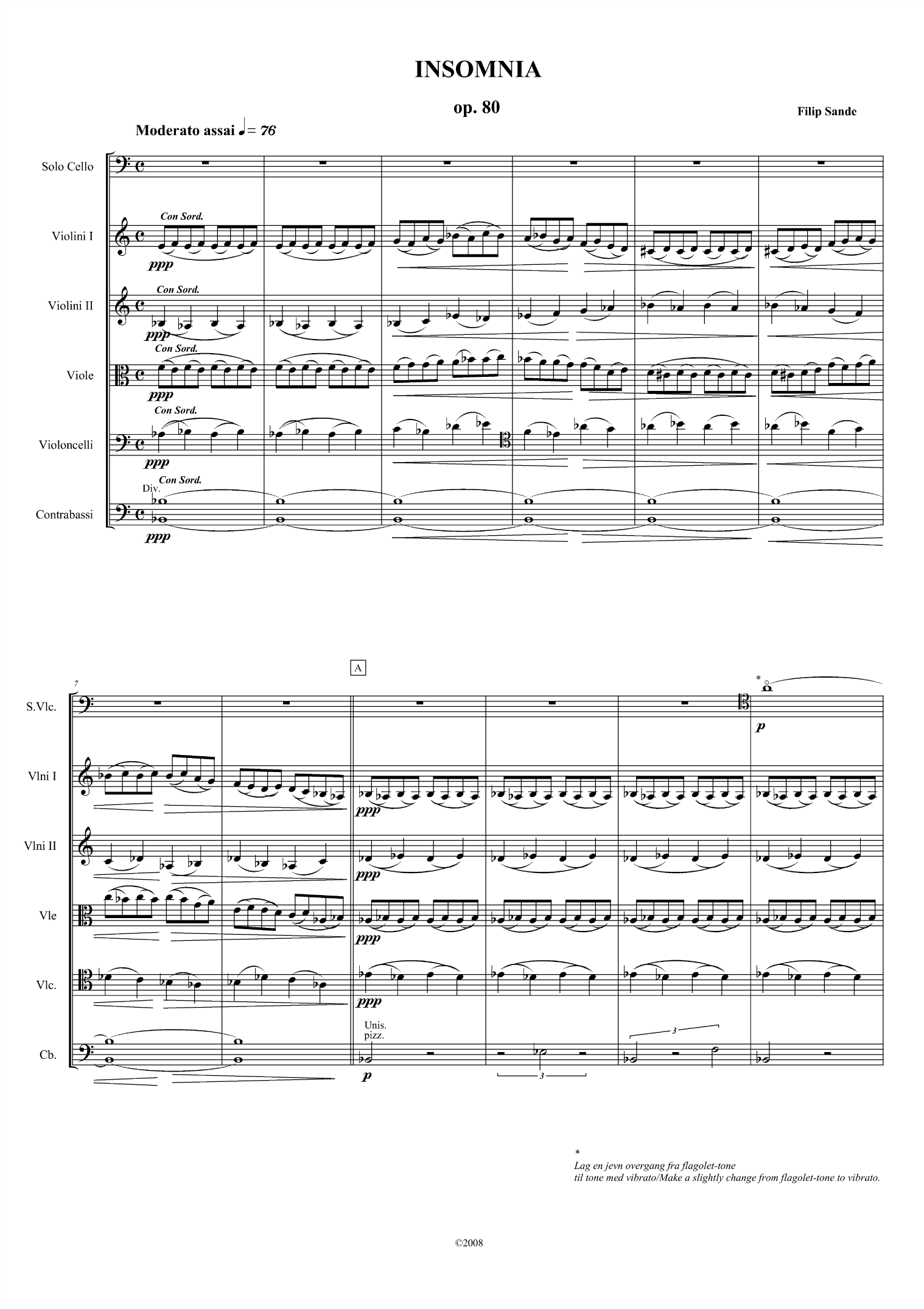 Insomnia - For solo cello og strykeorkester, op. 80 - Image 2