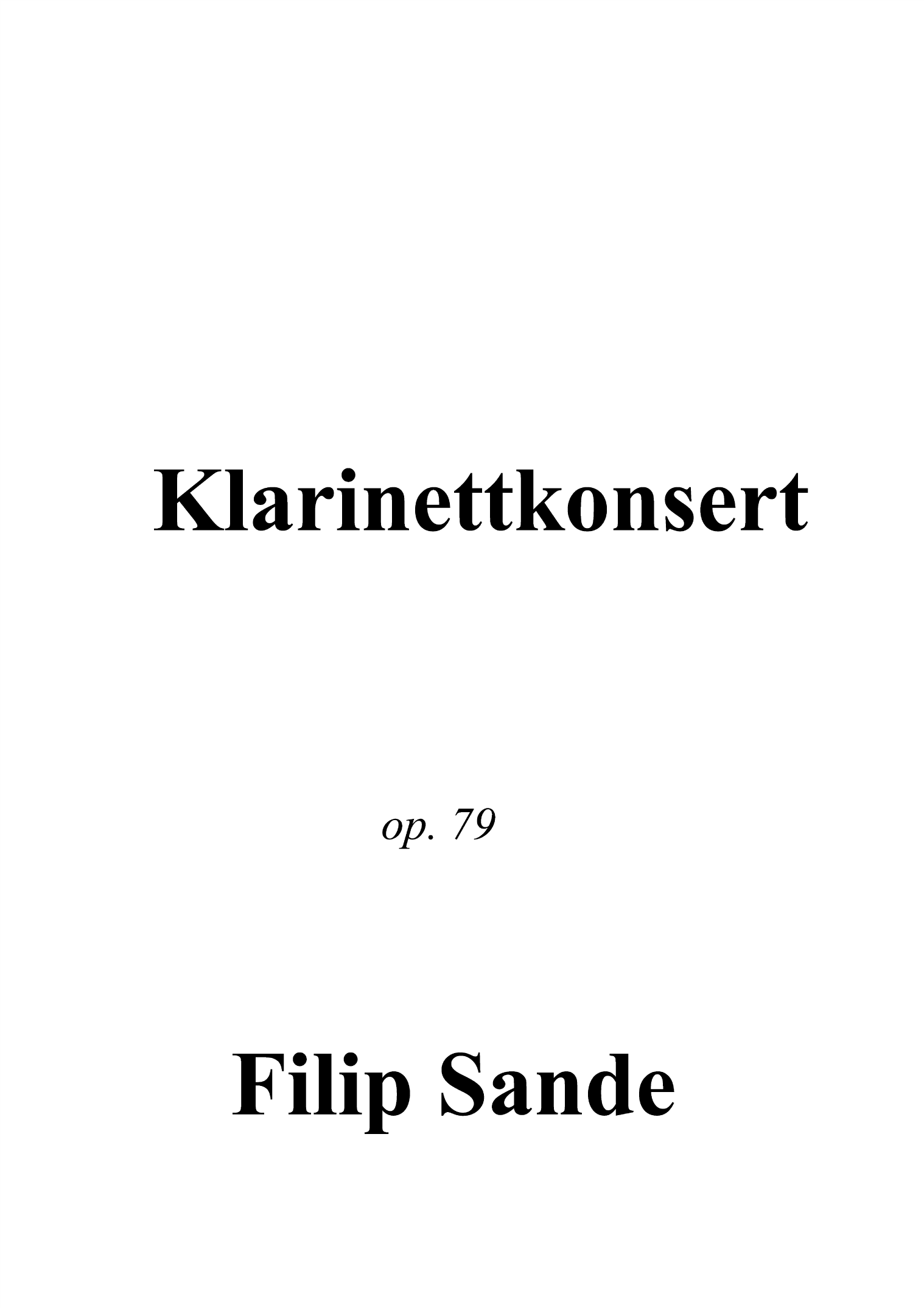 Clarinett Concerto, Op. 79