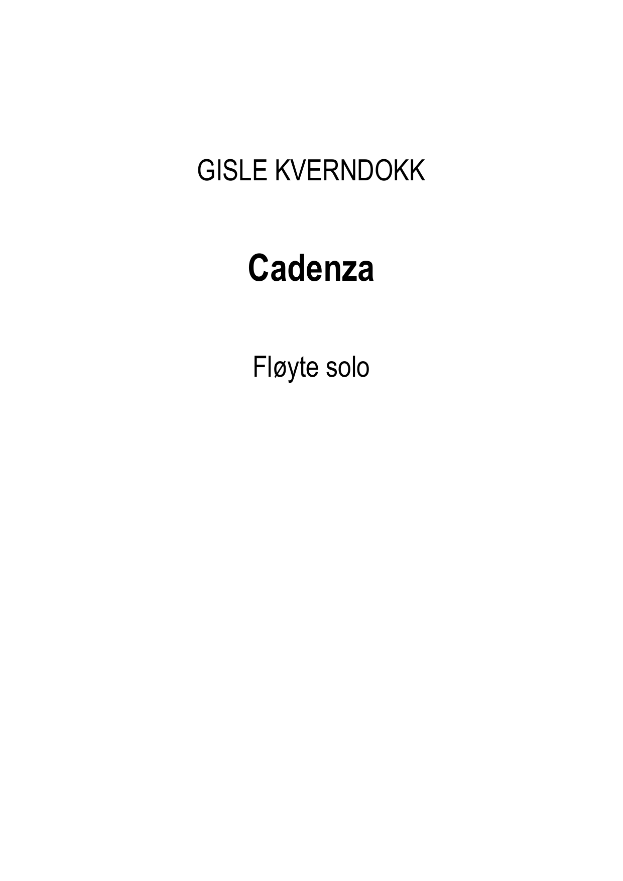 Cadenza - For fløyte solo