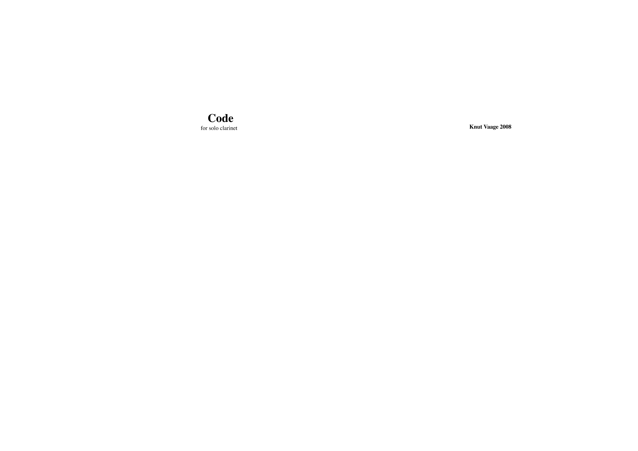 Code - For solo clarinet