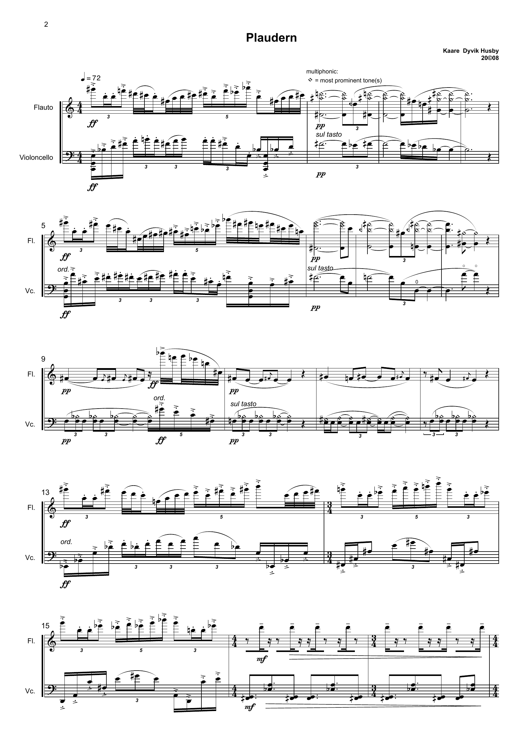 Plaudern - For flute and cello - Image 2