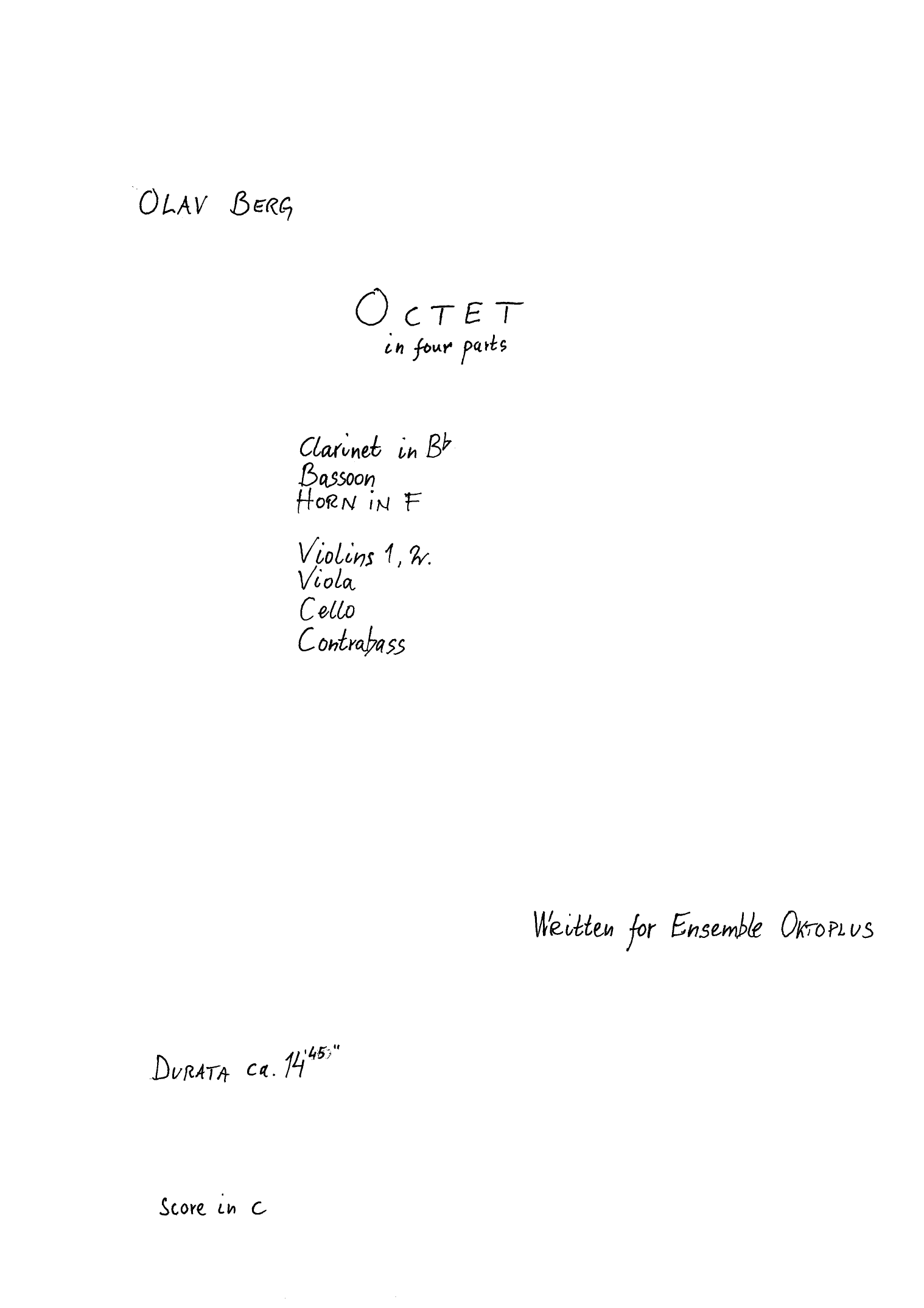 Octet in four parts