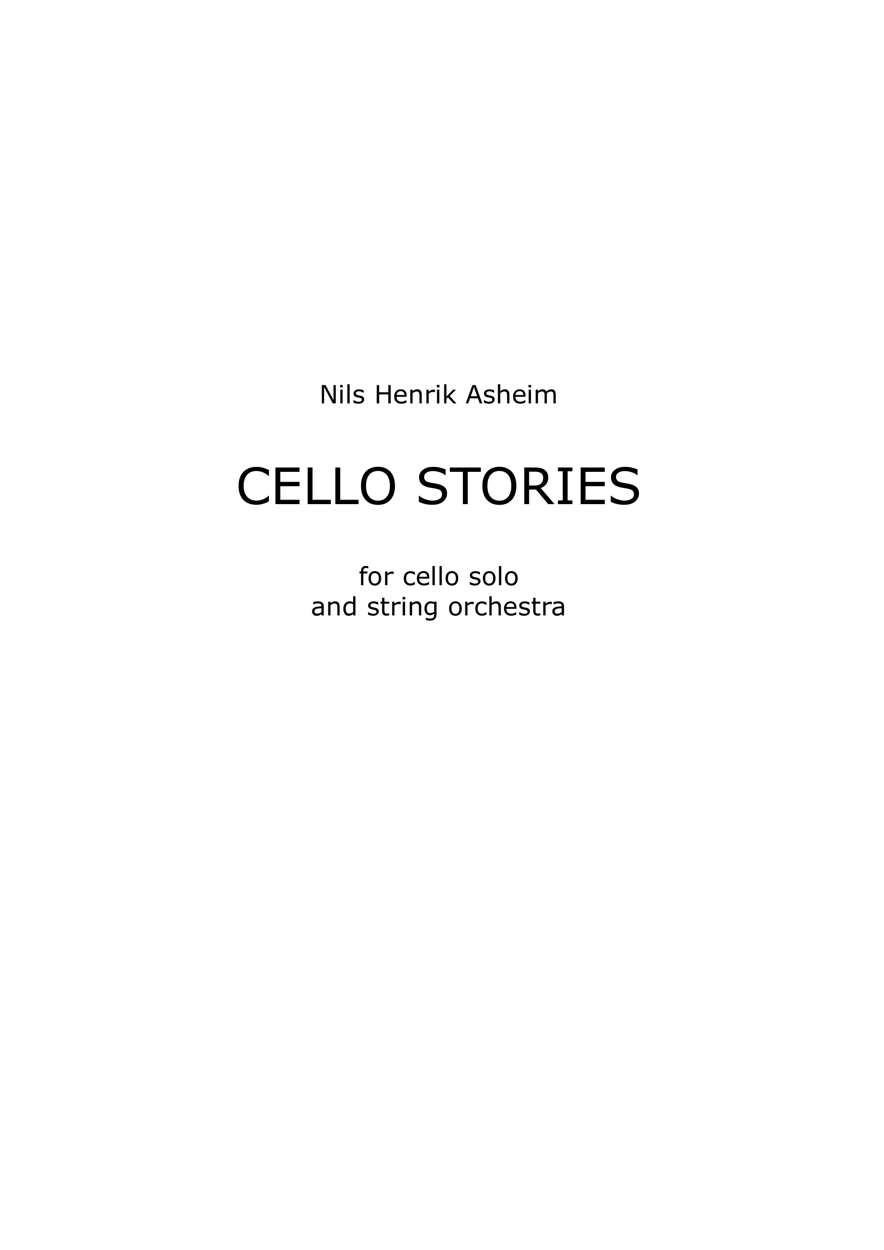 Cello Stories - For cello solo and string orchestra