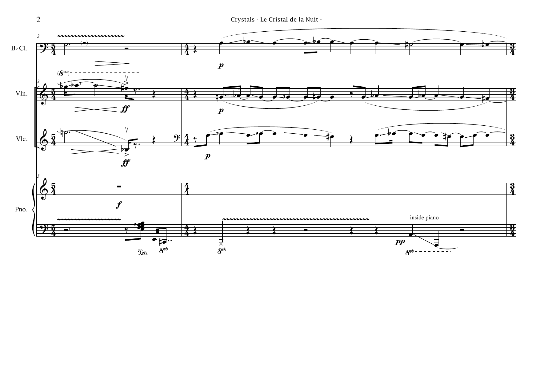 Crystals - For Quartet: Clarinet, Violin, Violoncello, Piano - Image 6