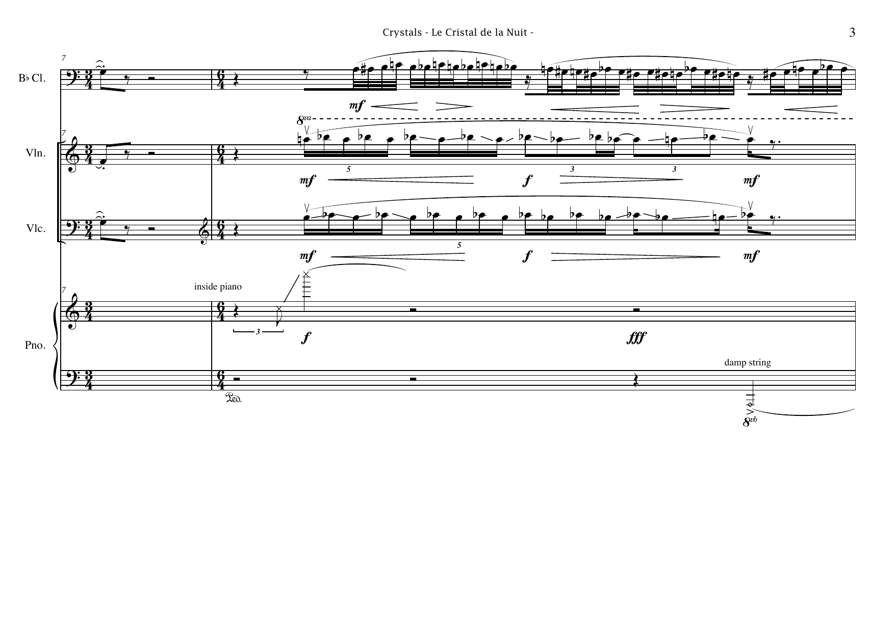 Crystals - For Quartet: Clarinet, Violin, Violoncello, Piano - Image 7