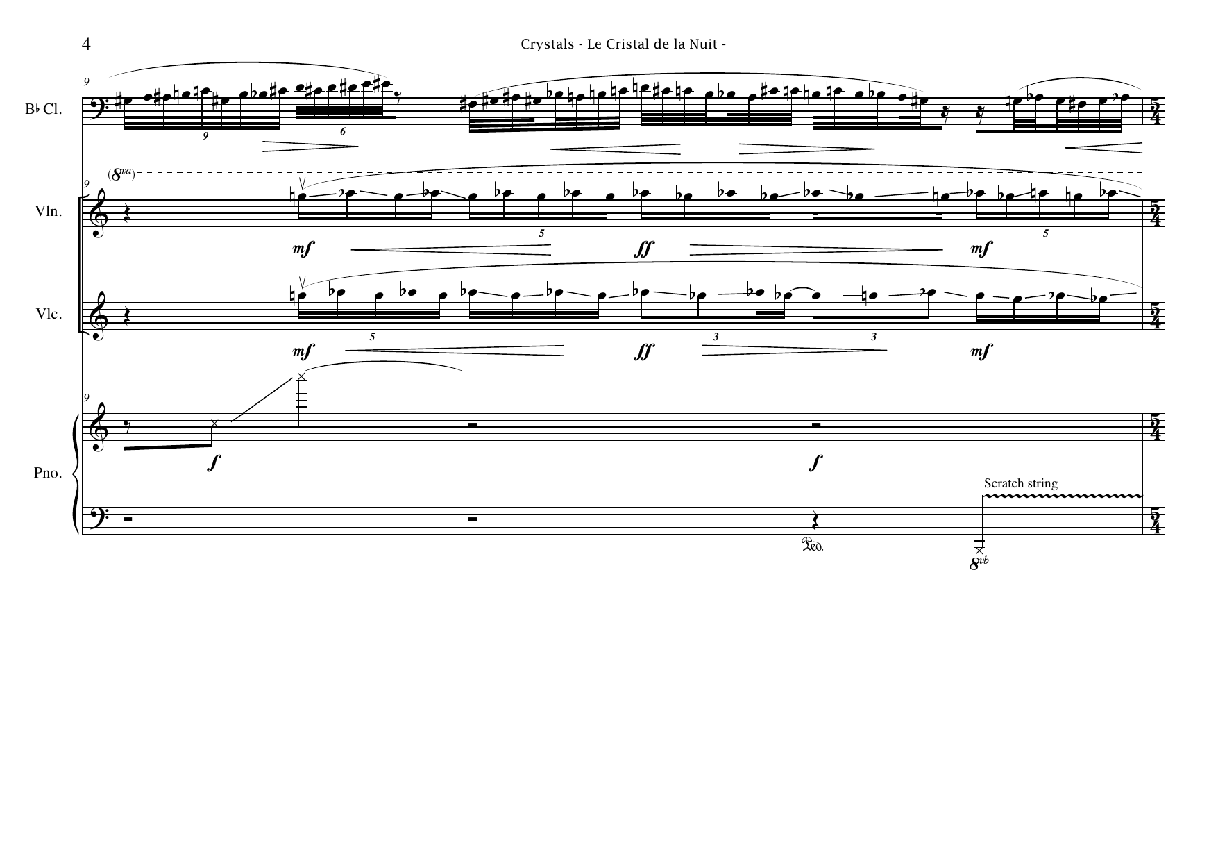 Crystals - For Quartet: Clarinet, Violin, Violoncello, Piano - Image 8