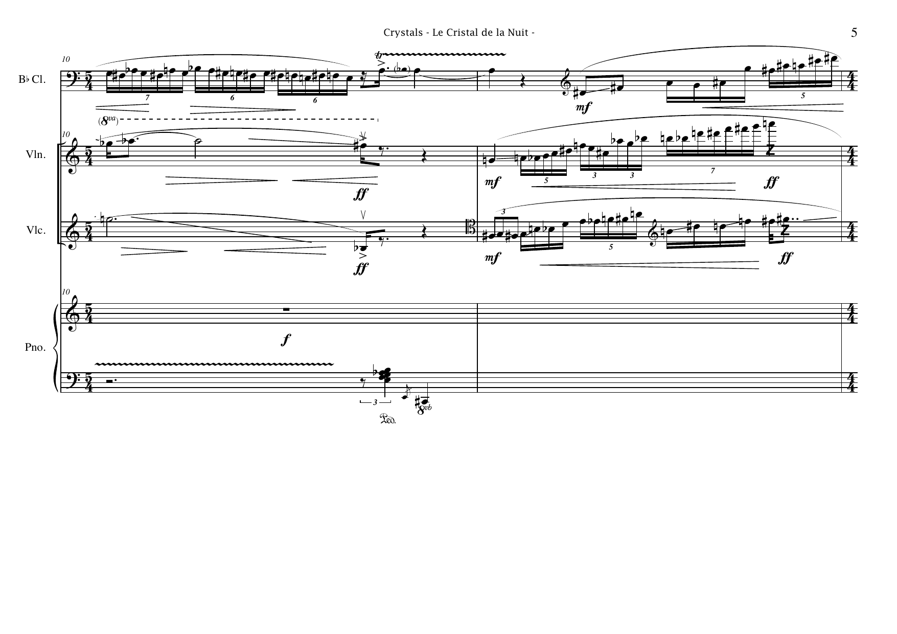 Crystals - For Quartet: Clarinet, Violin, Violoncello, Piano - Image 9