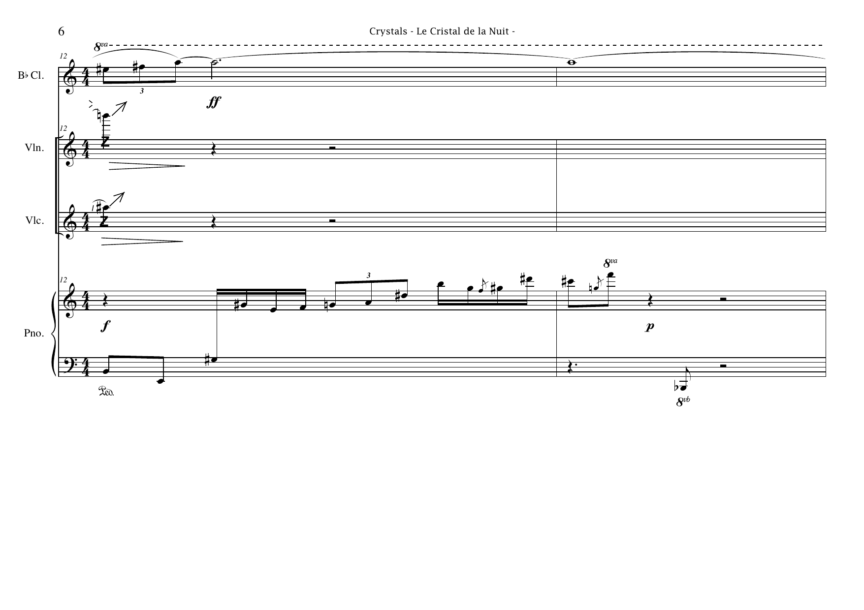 Crystals - For Quartet: Clarinet, Violin, Violoncello, Piano - Image 10