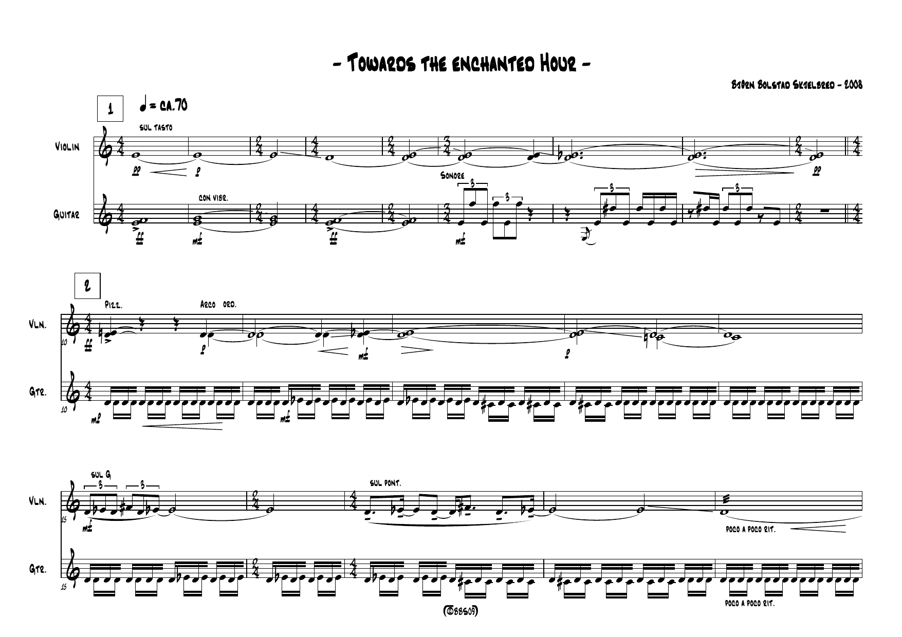 4 Moods for a Norwegian Summer Evening - For gitar & violin - Image 3