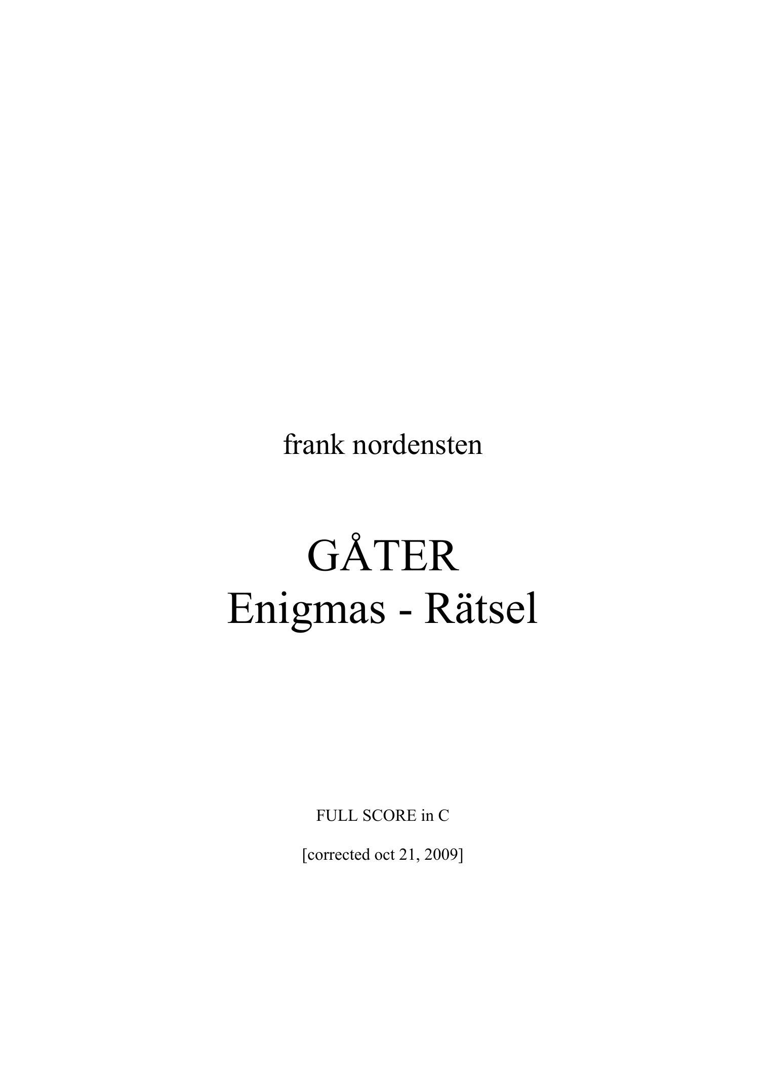 Gåter - Enigmas - Rätsel