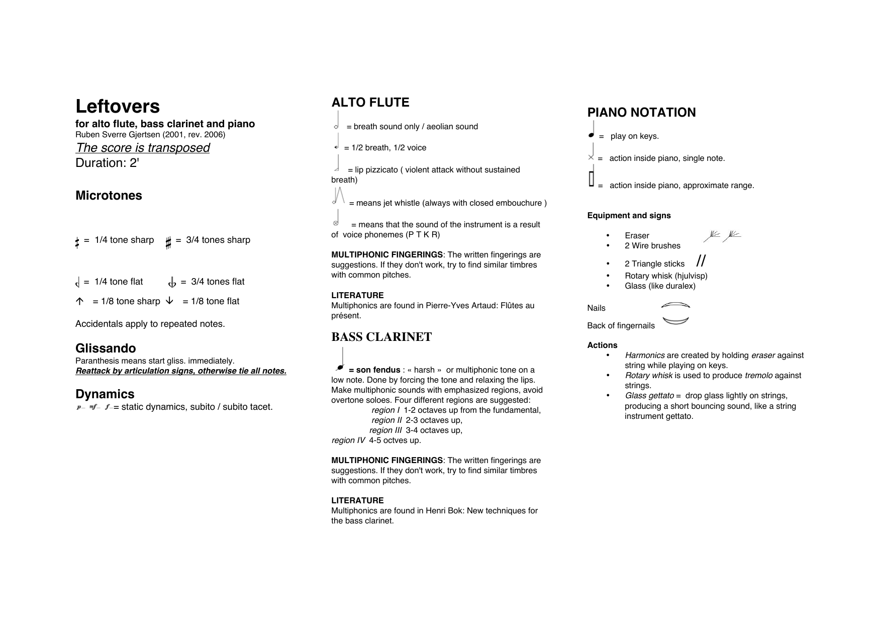 Leftovers - For alto flute, bass clarinet and piano - Image 2