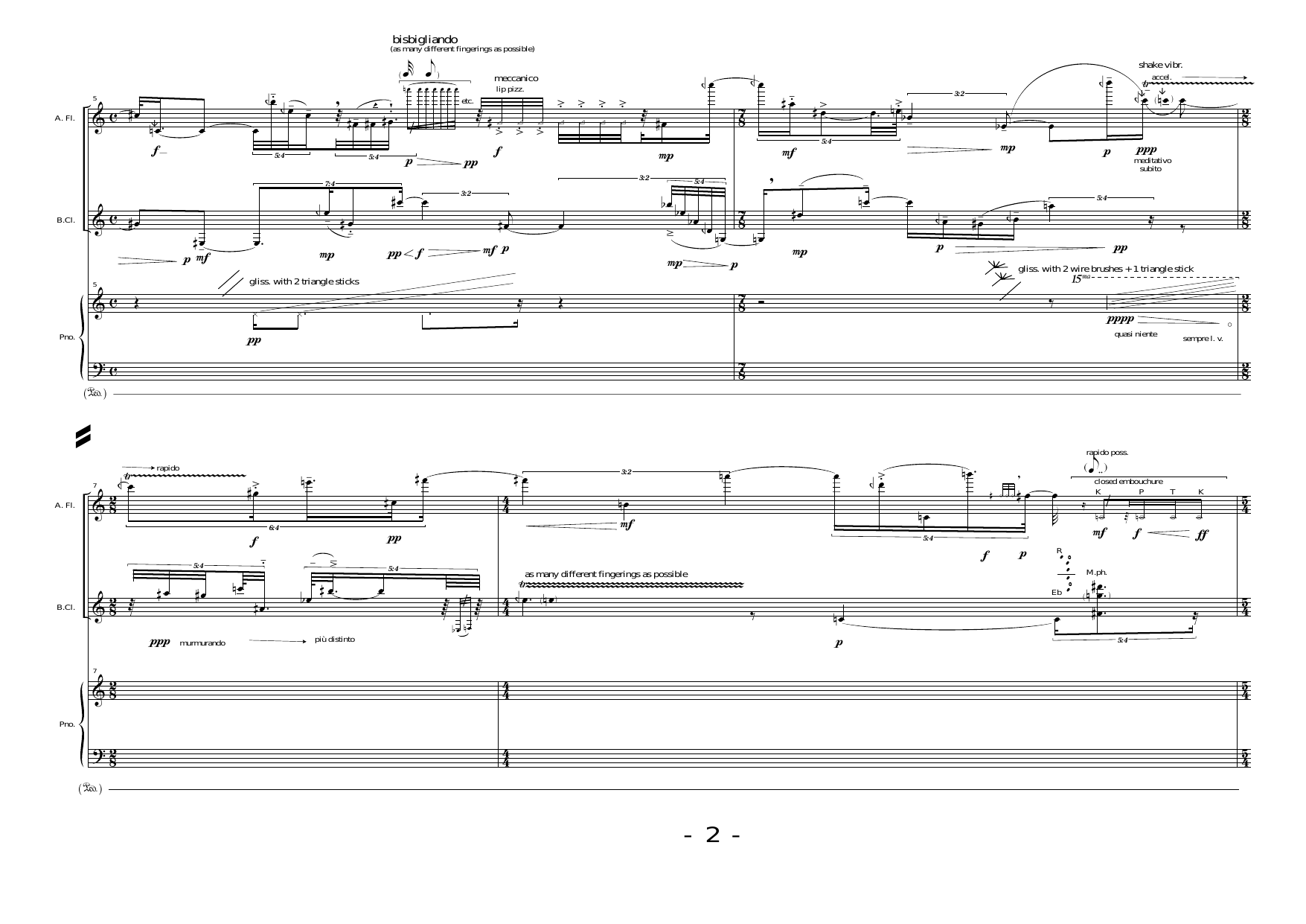 Leftovers - For alto flute, bass clarinet and piano - Image 4