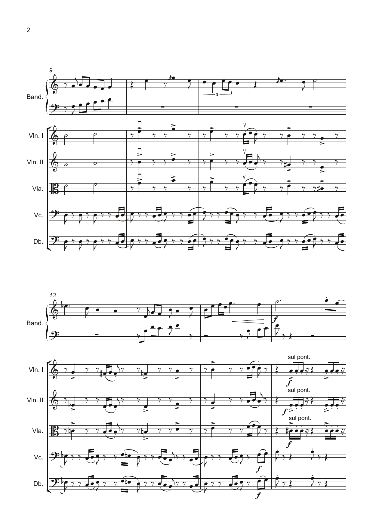 Green Spring Tango - For Bandoneon and String Orchestra (or string quintet 2 violins, viola, cello and bass) - Bilde 6