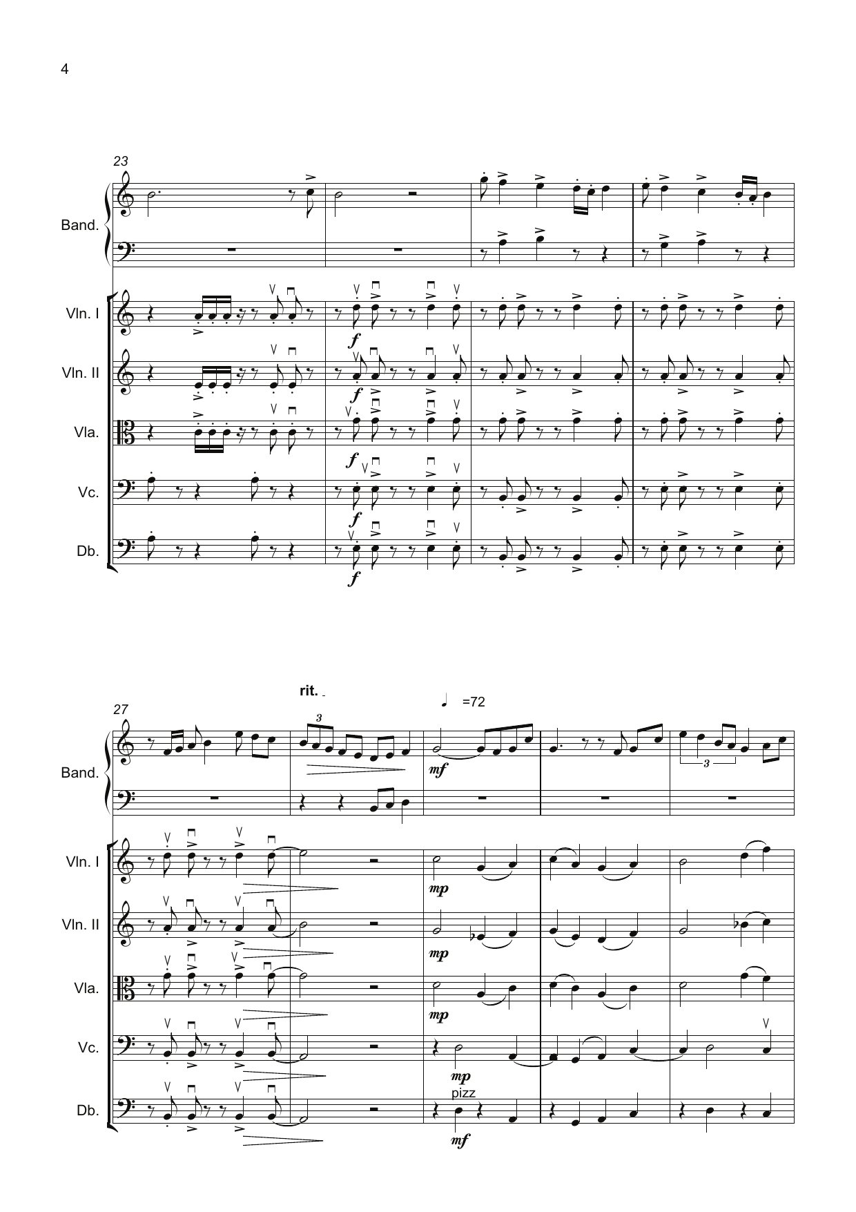 Green Spring Tango - For Bandoneon and String Orchestra (or string quintet 2 violins, viola, cello and bass) - Bilde 8