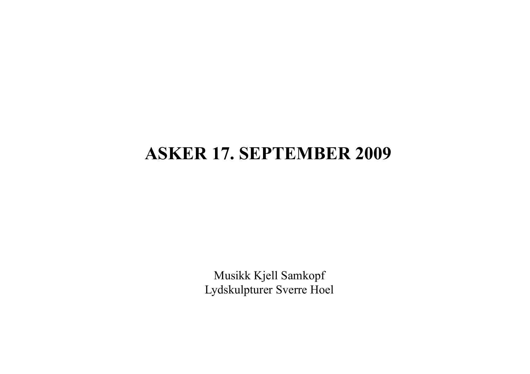 Asker 17 september 2009