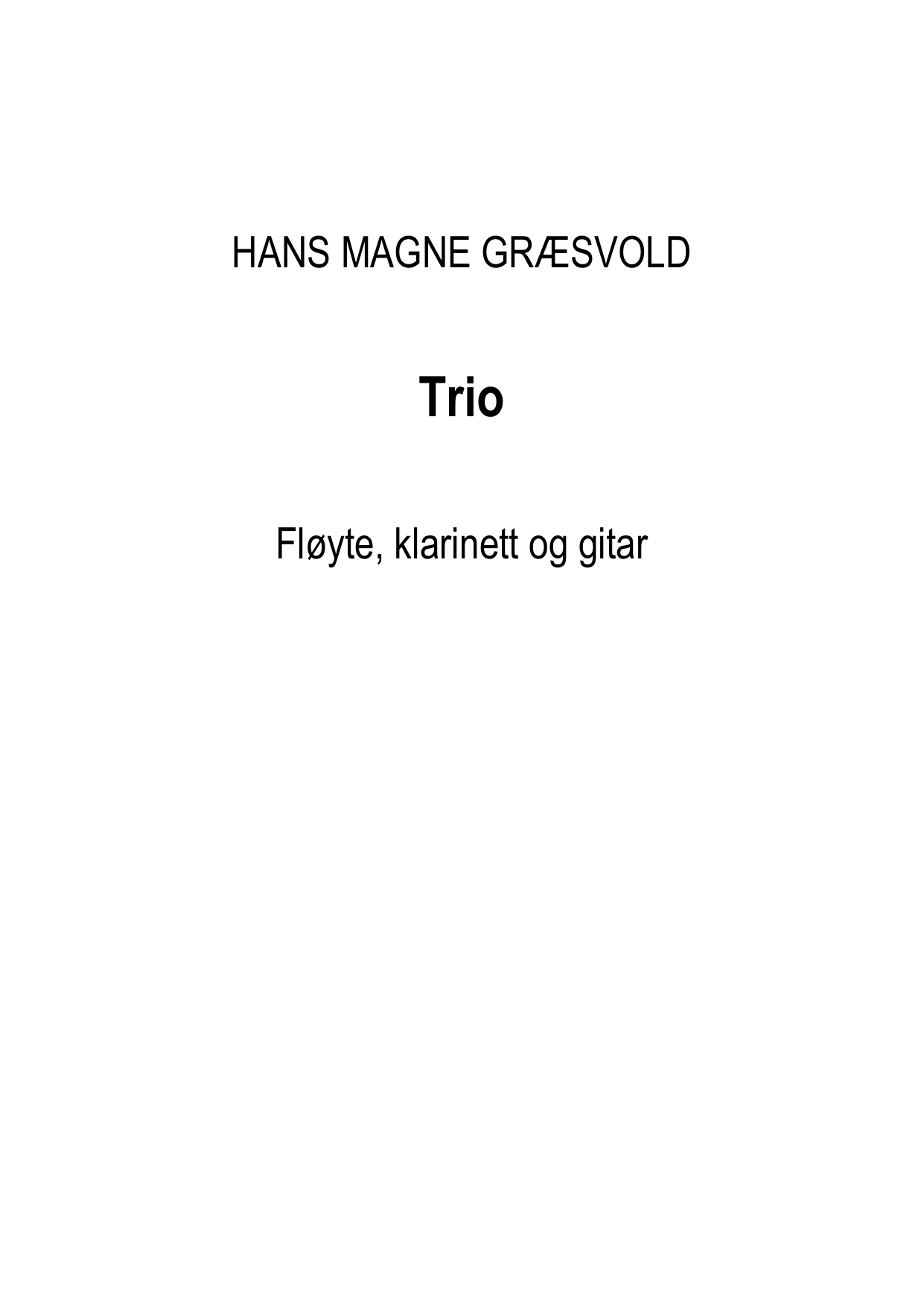 Trio  for flute, clarinet and guitar