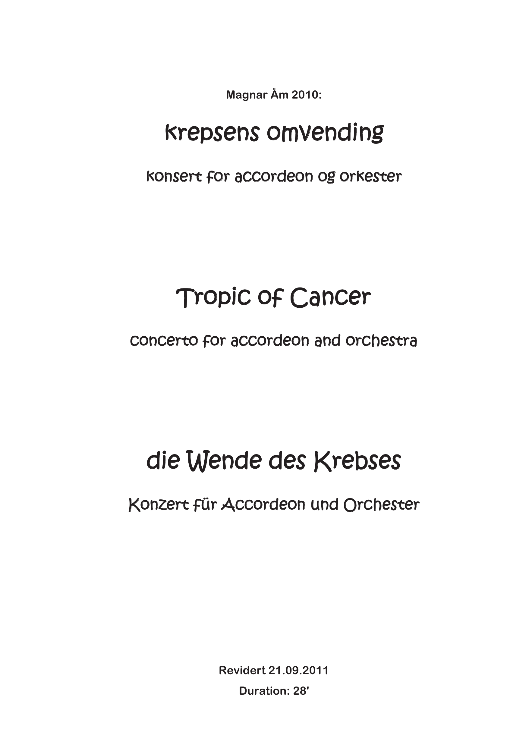 krepsens omvending - konsert for accordeon og orkester