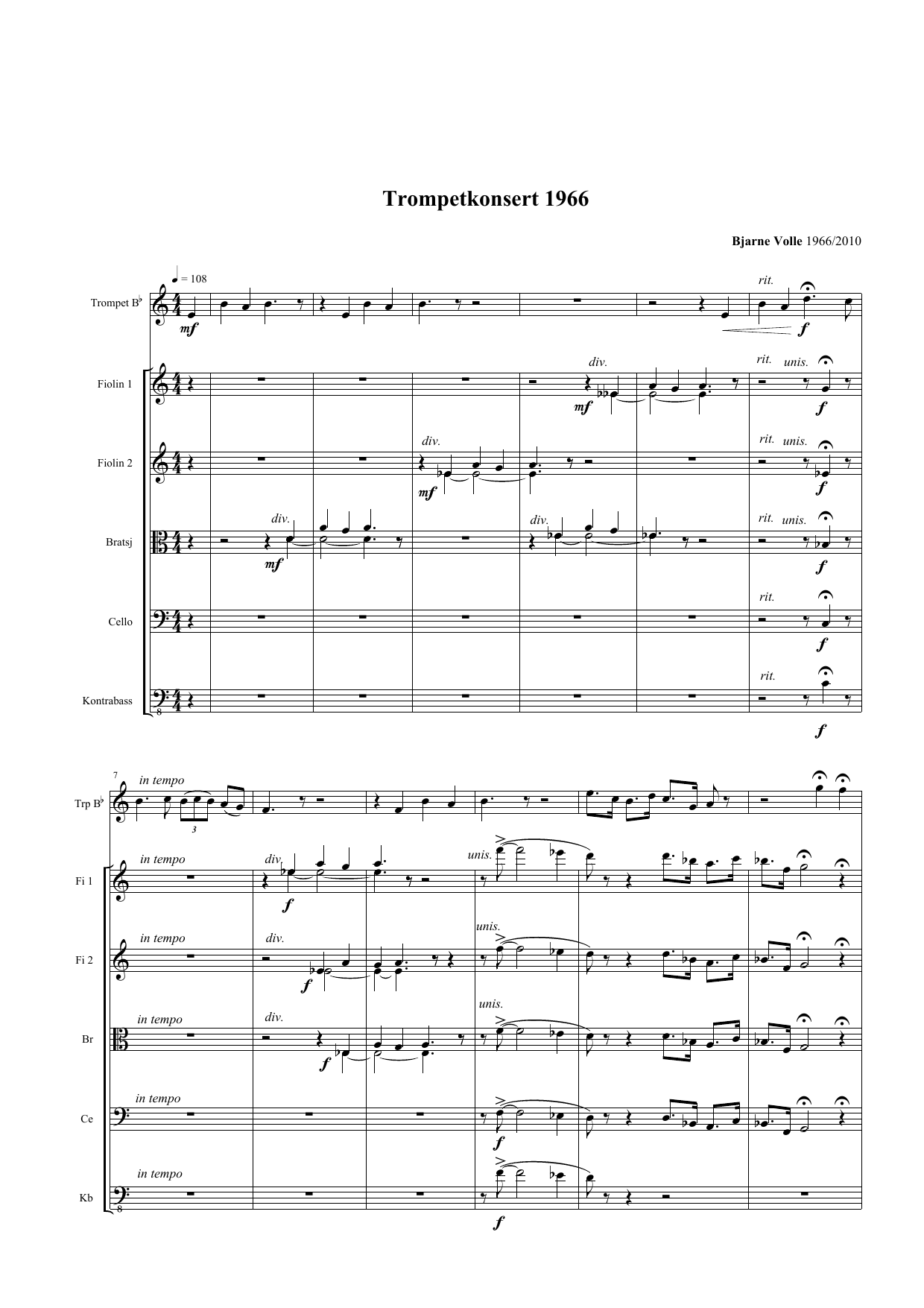 Trumpet Concerto 1966