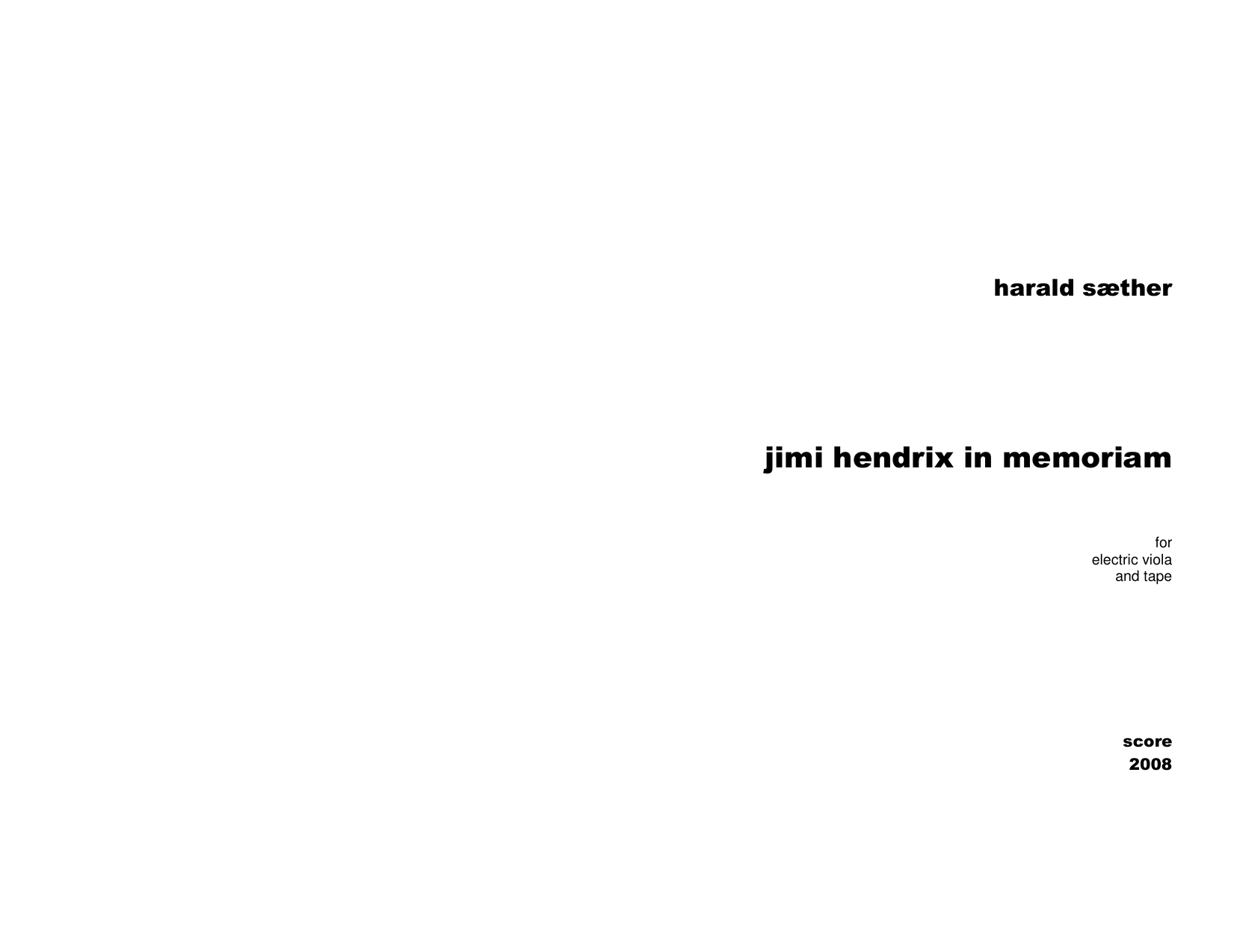 Jimi Hendrix in Memoriam - For electric viola and tape