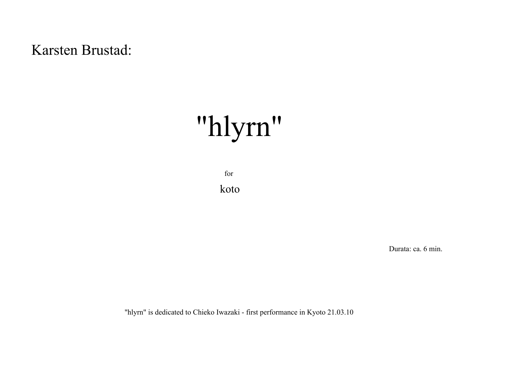 Hlyrn - For koto