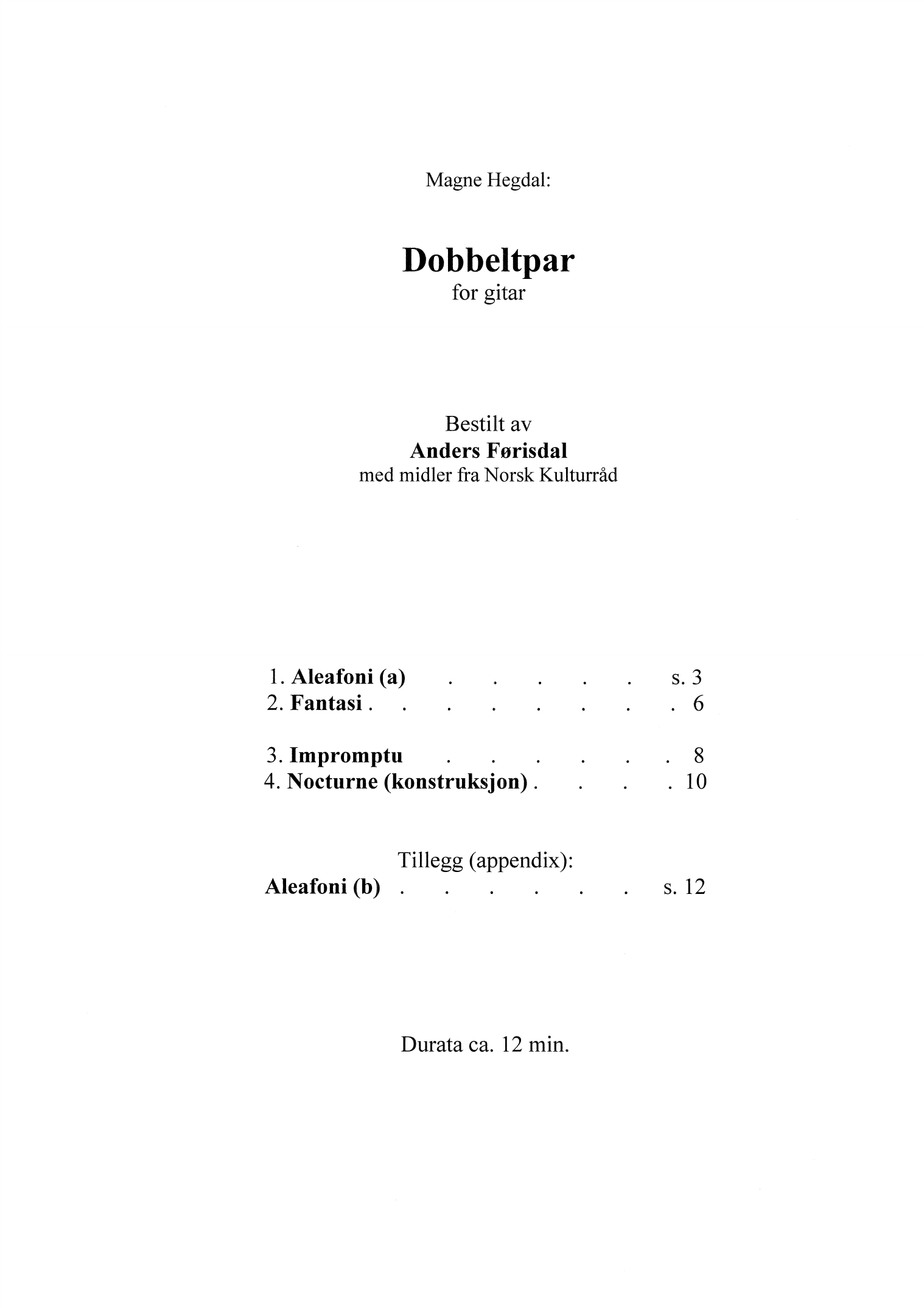Dobbeltpar - For gitar
