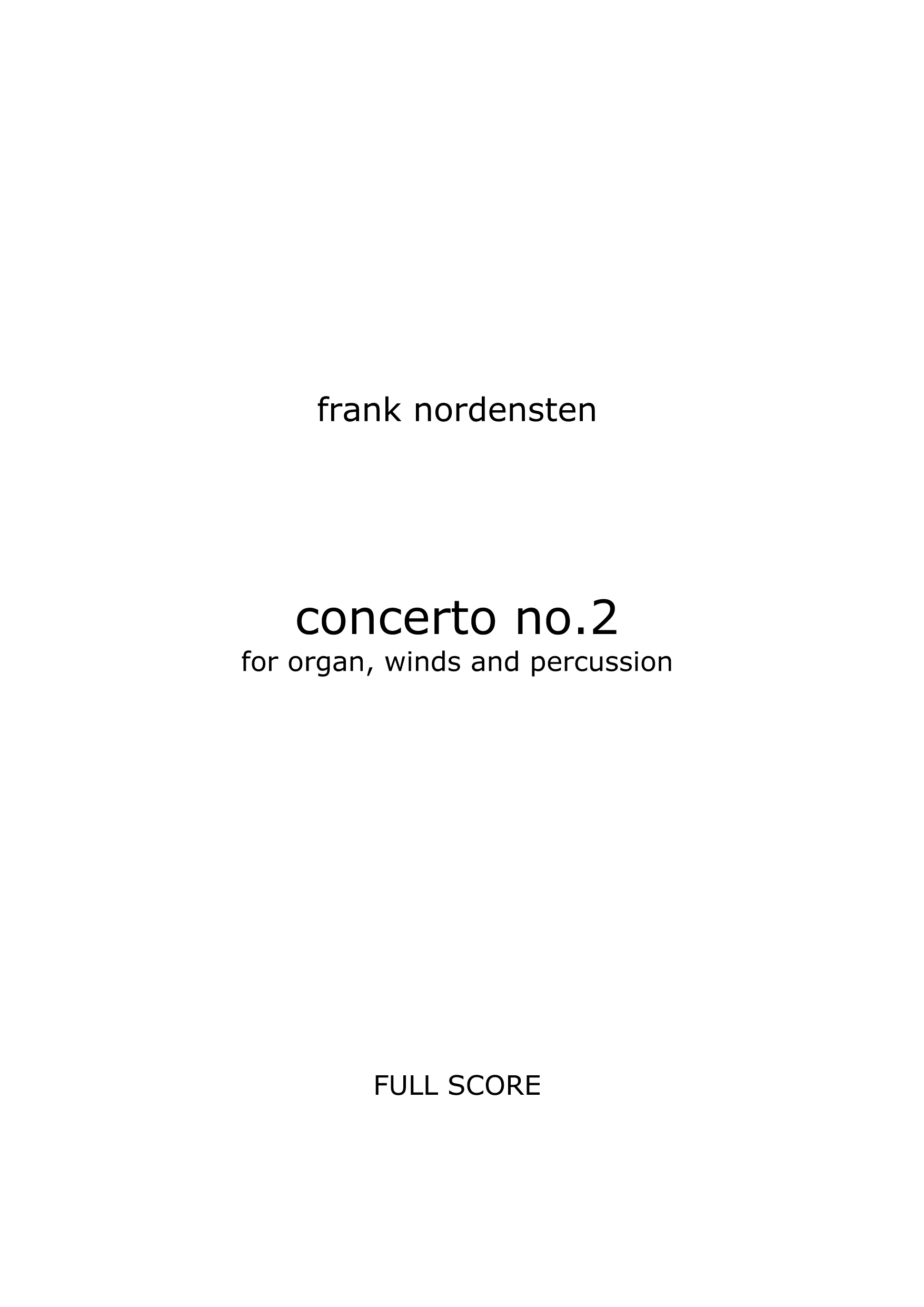 Concerto no. 2 - For organ, winds and percussion