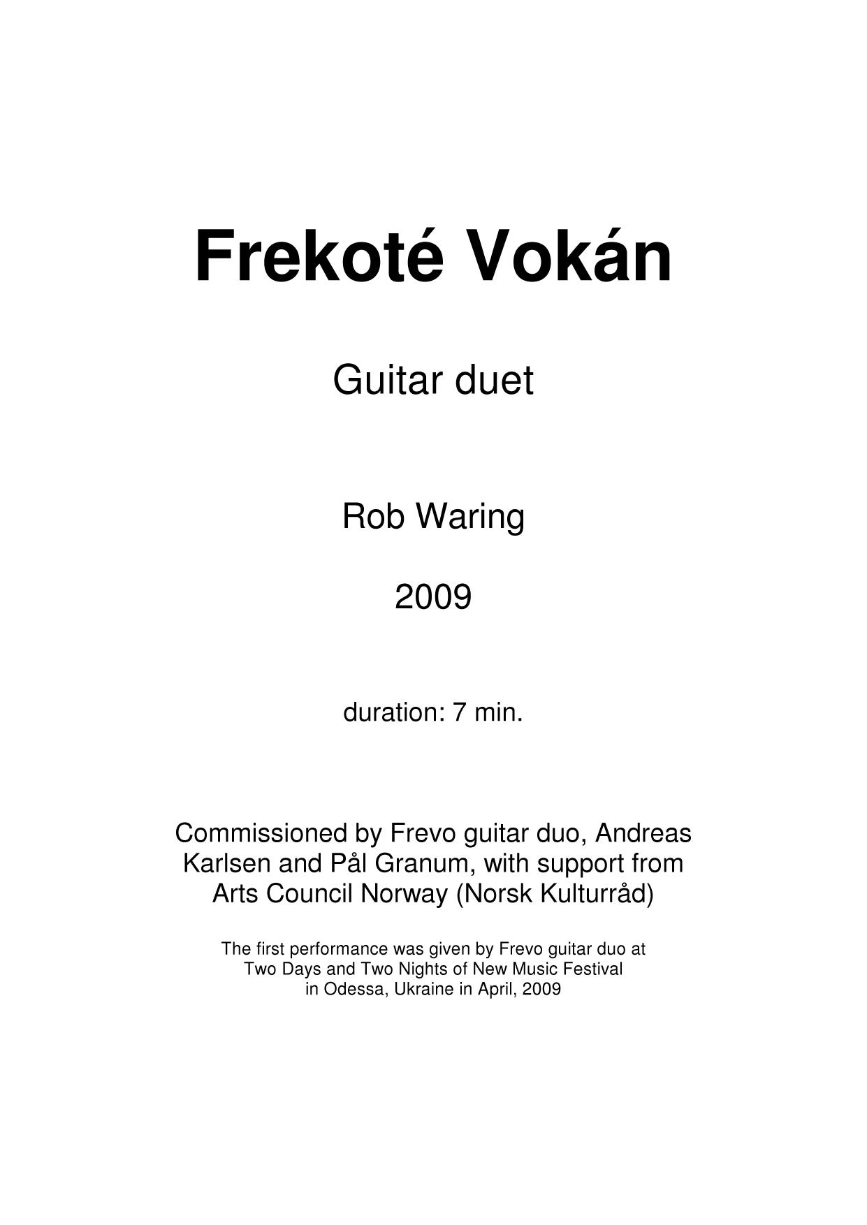 Frekoté Vokán - Guitar duet