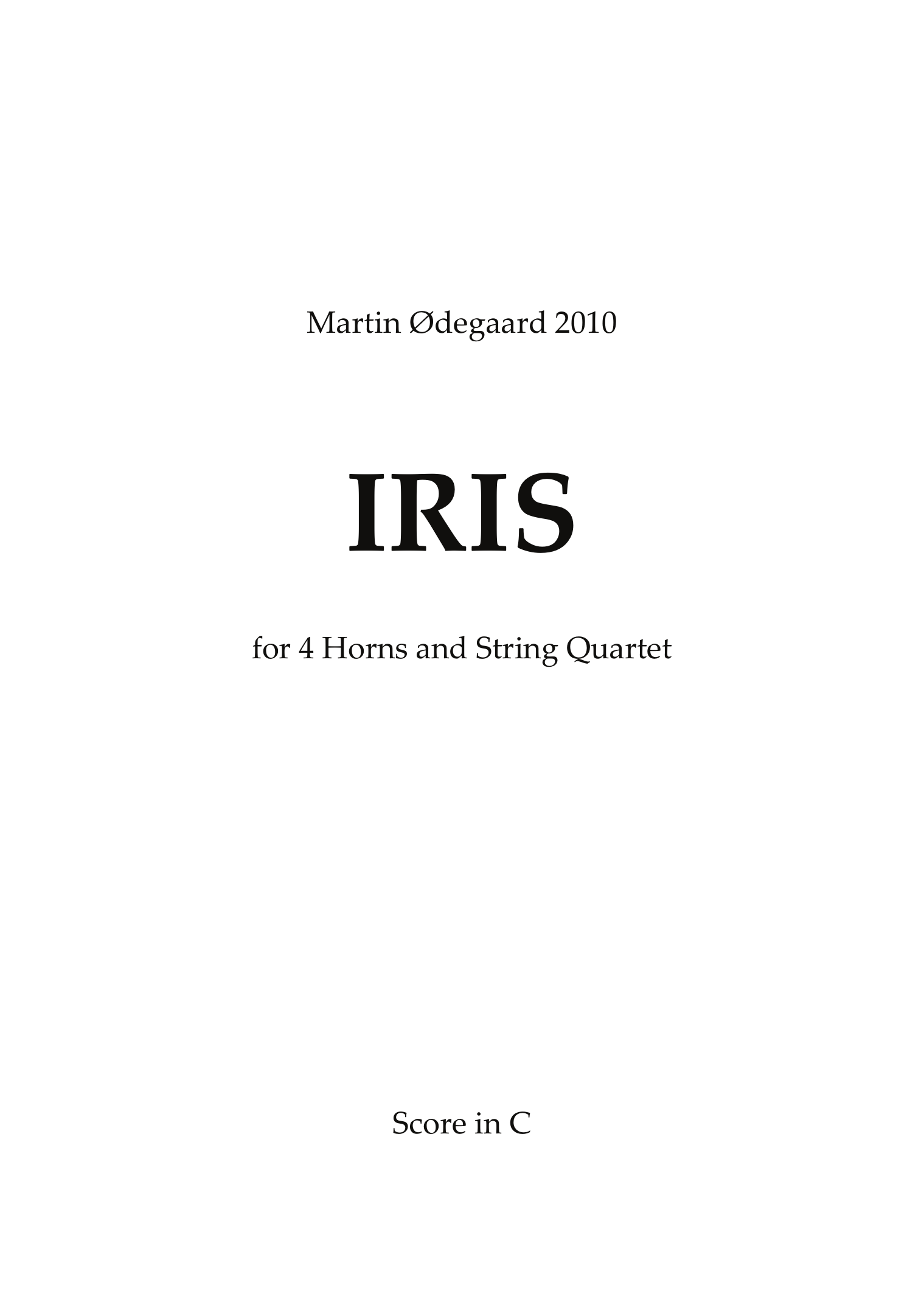 Iris - For 4 Horns and String Quartet