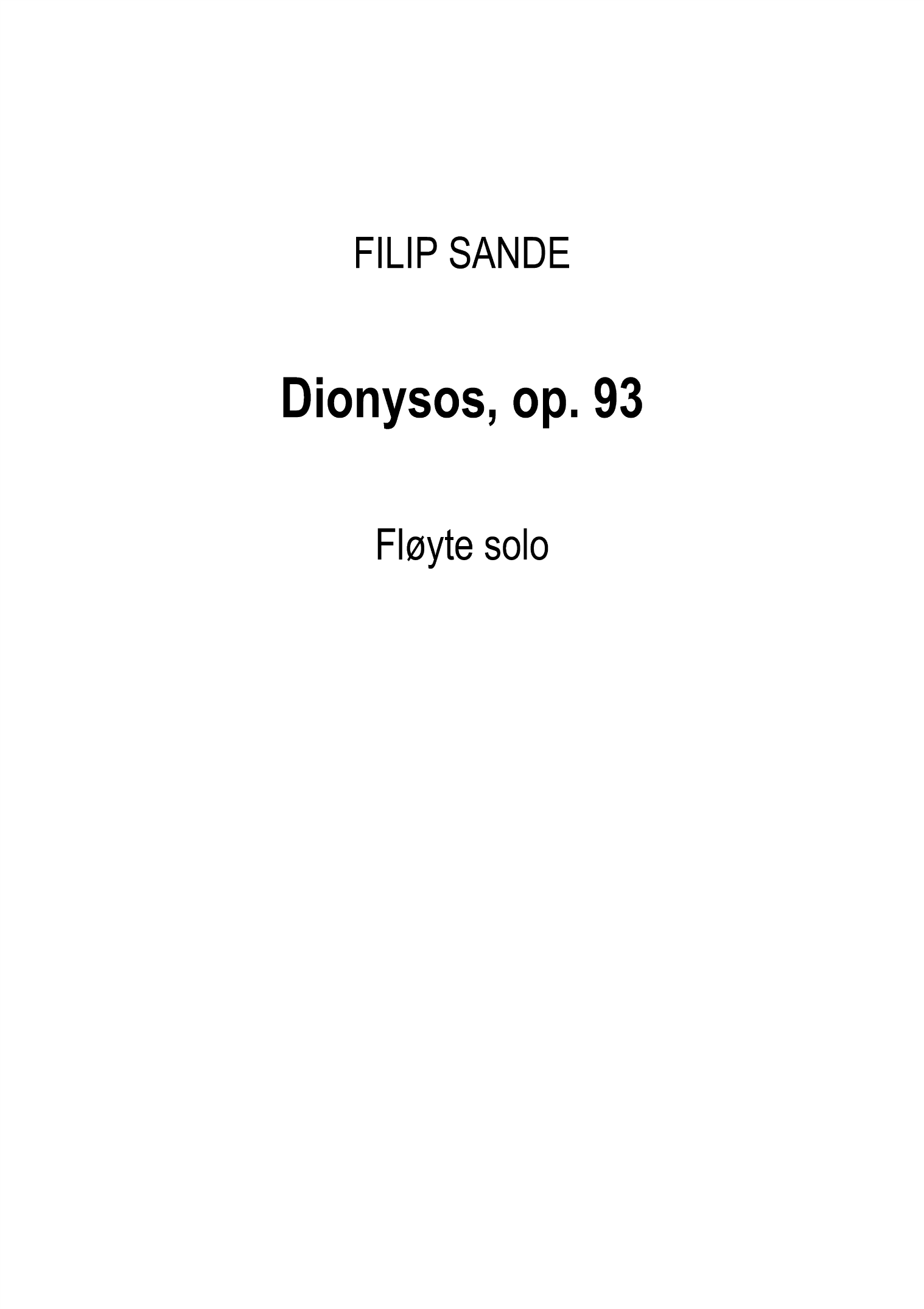 Dionysos - For solo fløyte, op. 93
