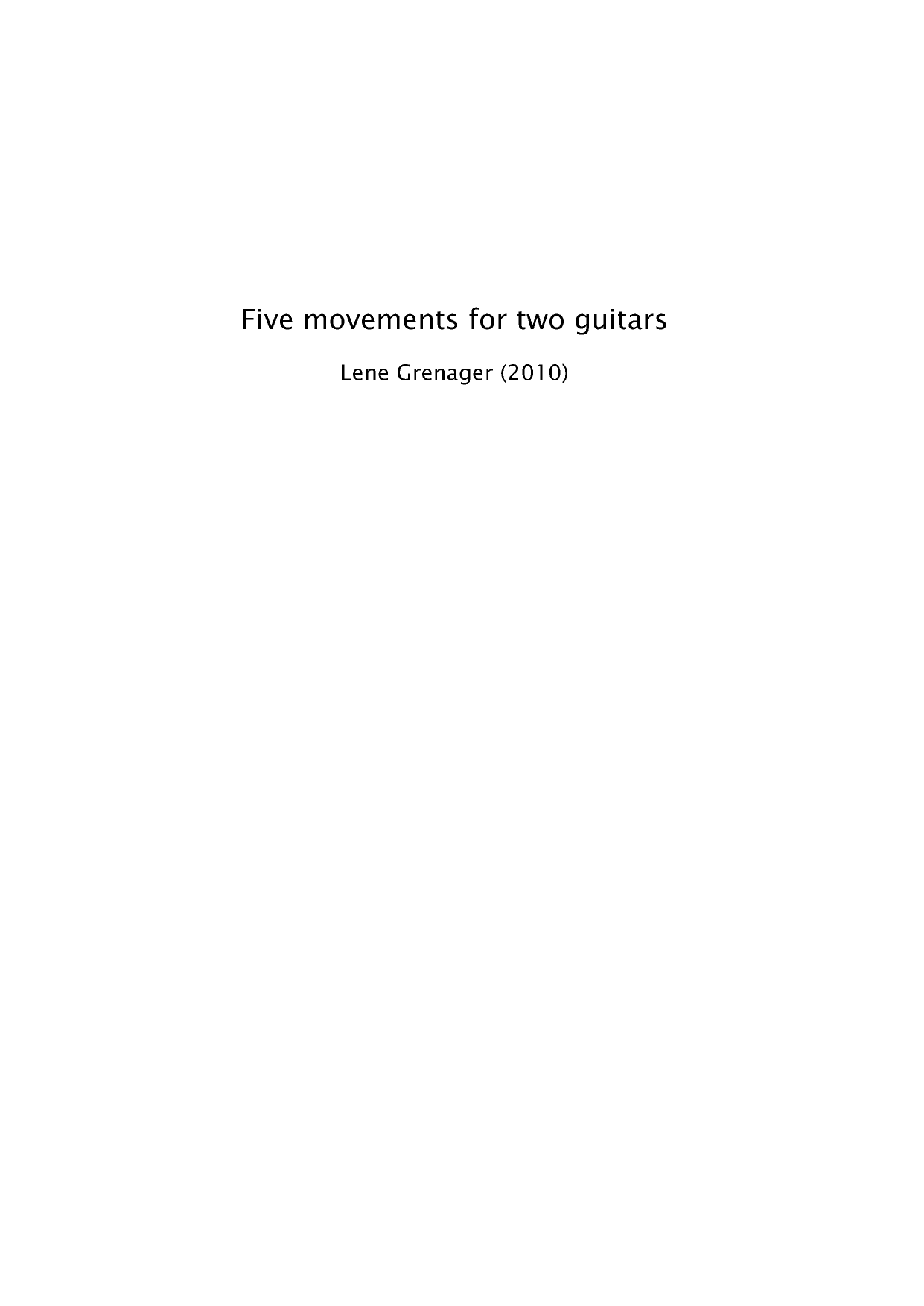 Five Movements for two guitars