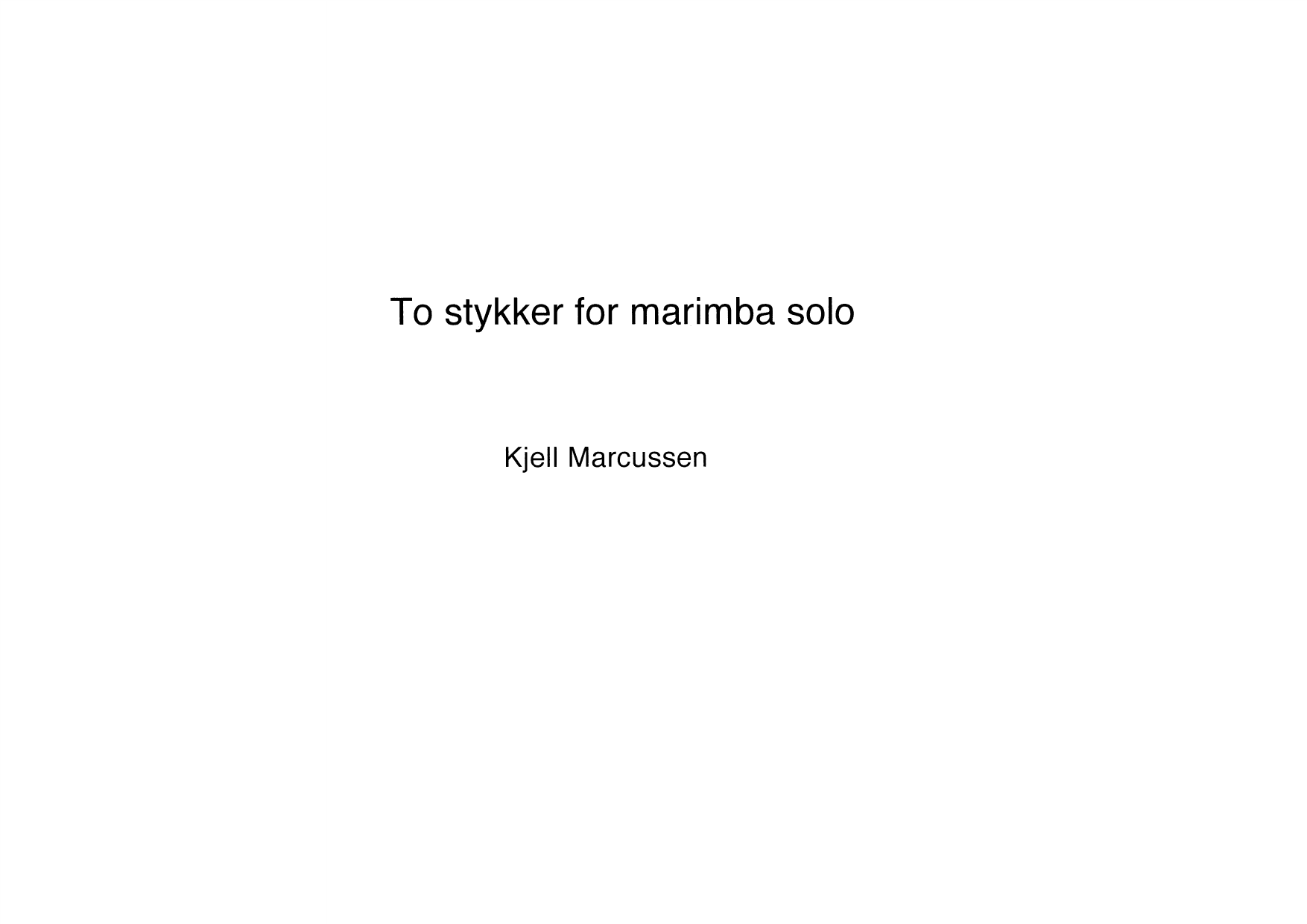 To stykker  for marimba solo