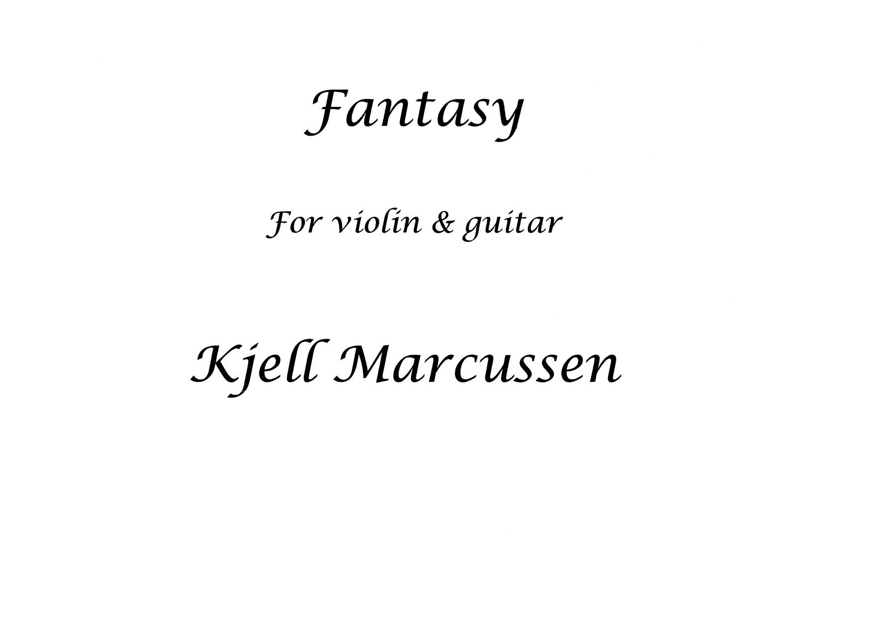 Fantasy - For violin & guitar