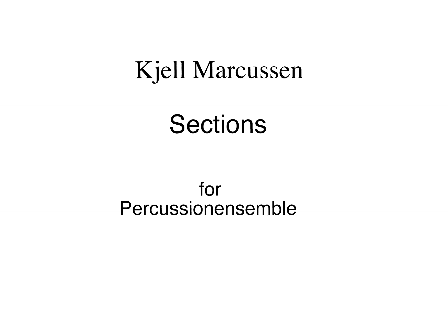 Sections for percussion ensemble
