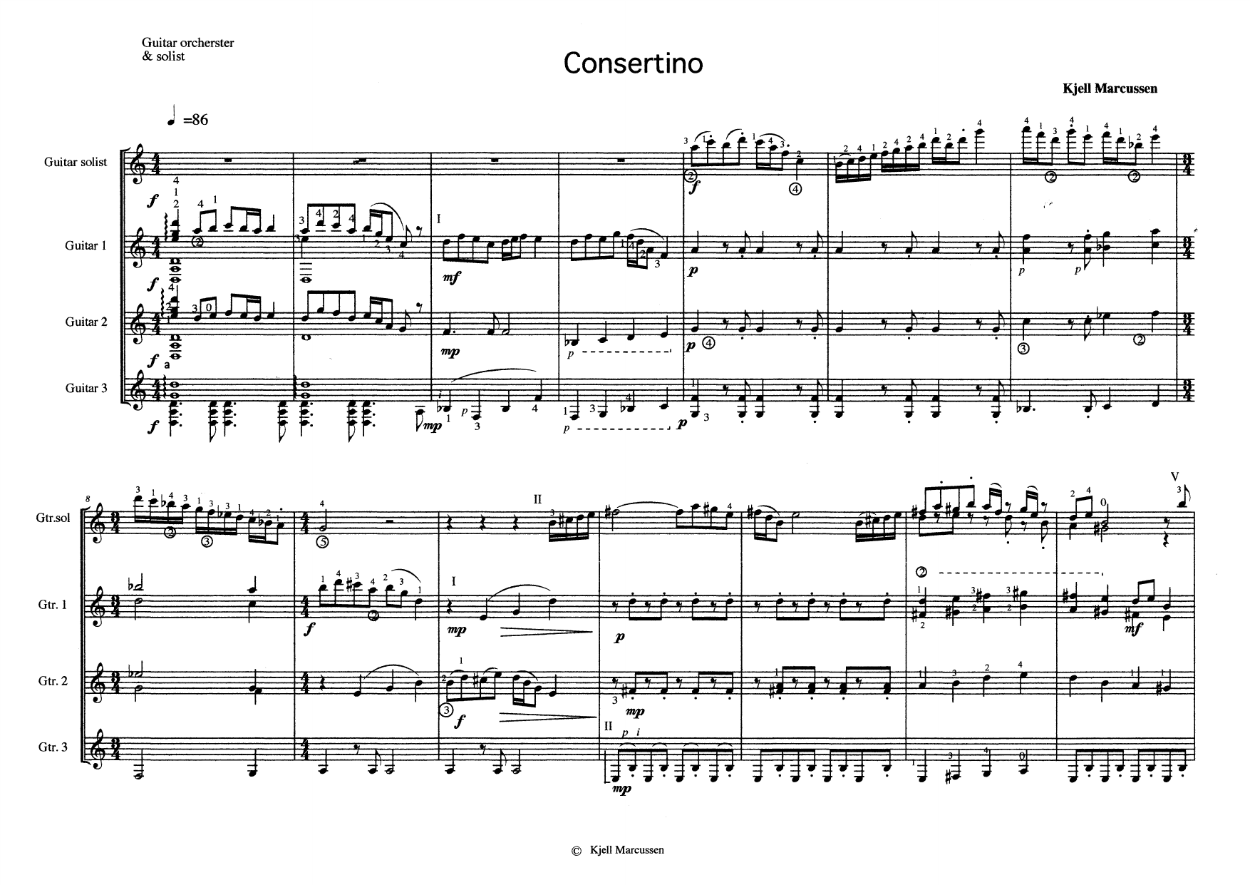 Concertino - Guitar orchestra and soloist