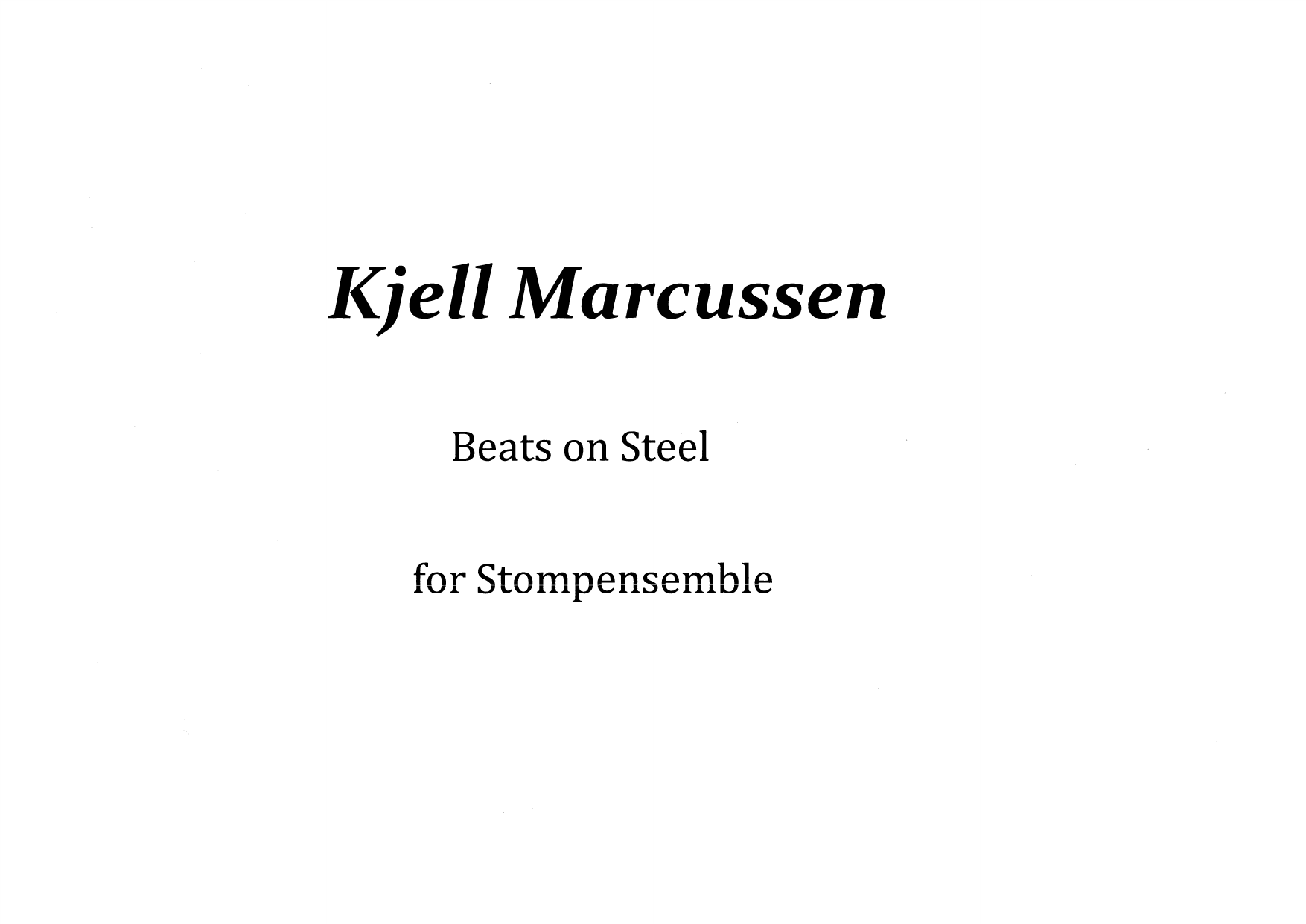 Beats on Steal - For stomp ensemble