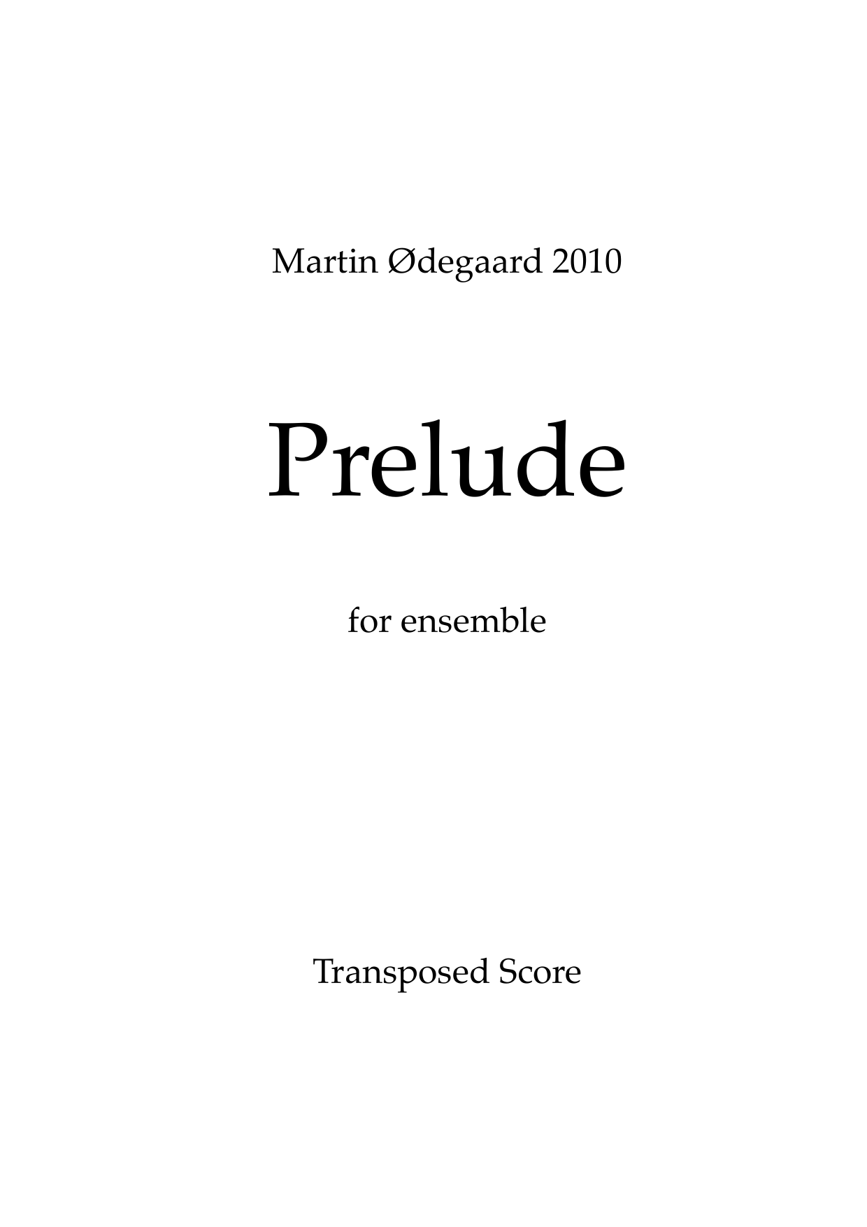 Prelude - For ensemble