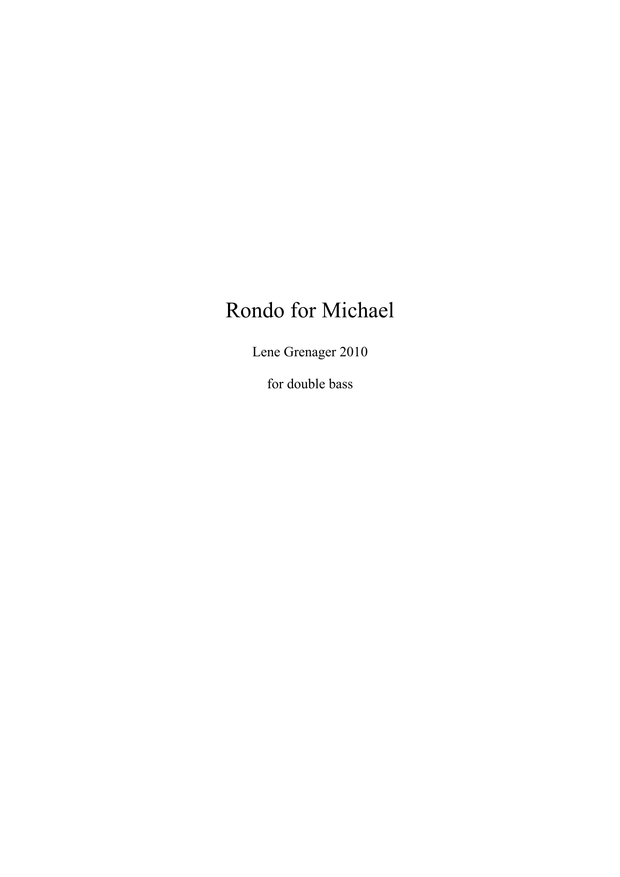 Rondo for Michael