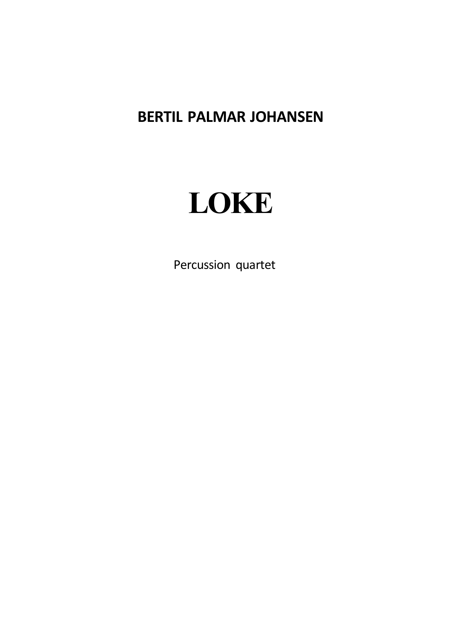 Loke - Percussion quartet