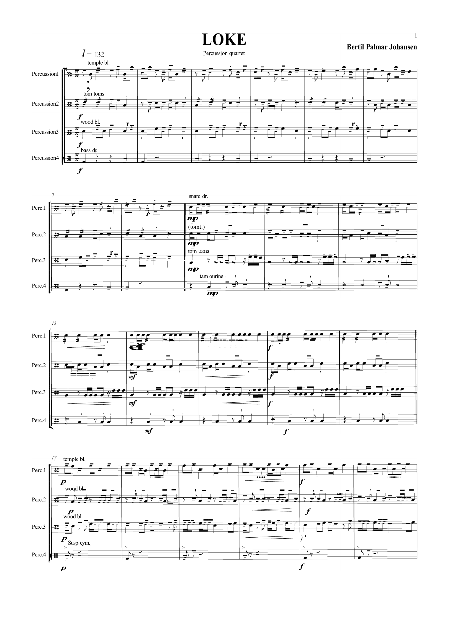 Loke - Percussion quartet - Image 3