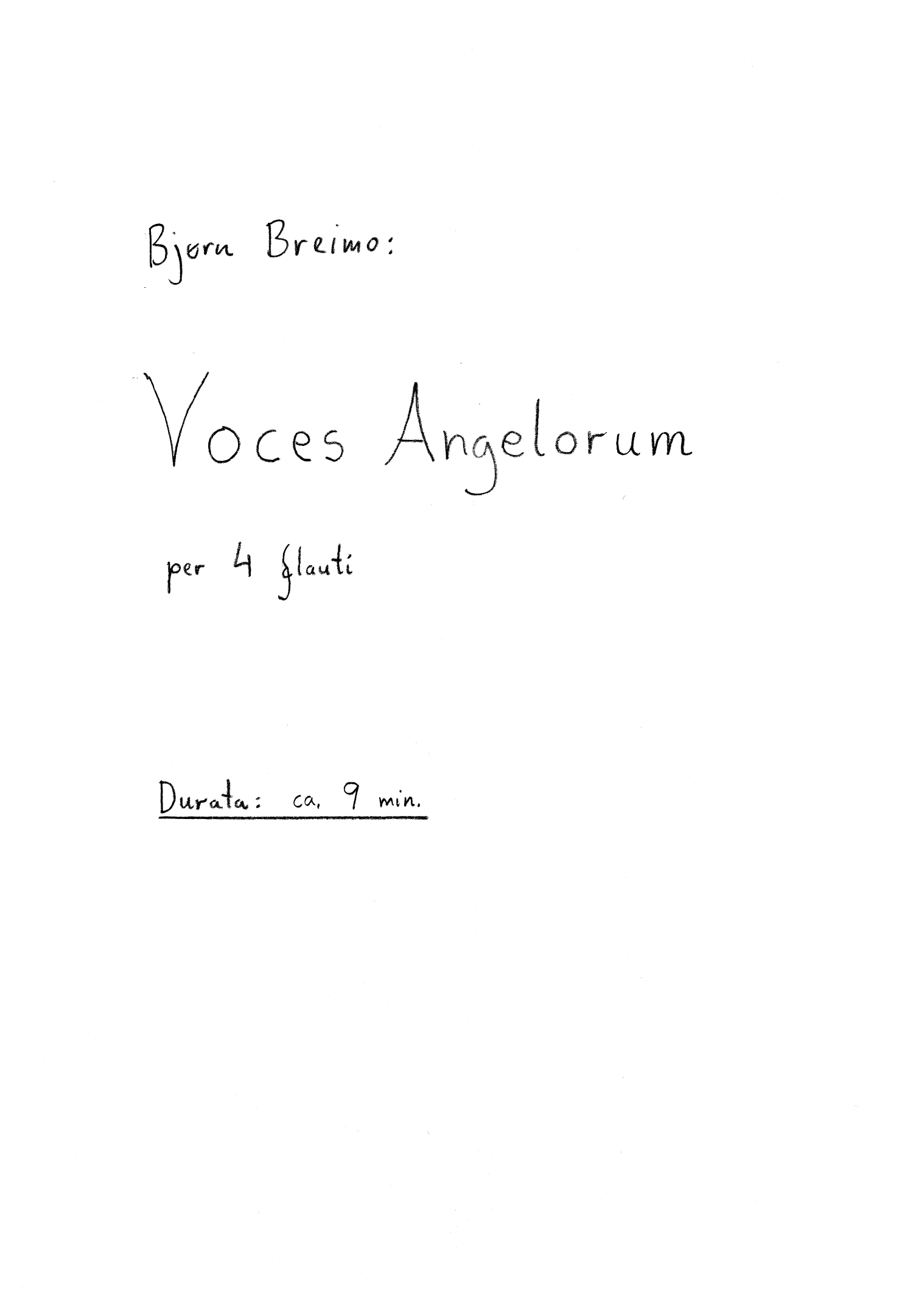 Voces Angelorum - Per 4 flauti